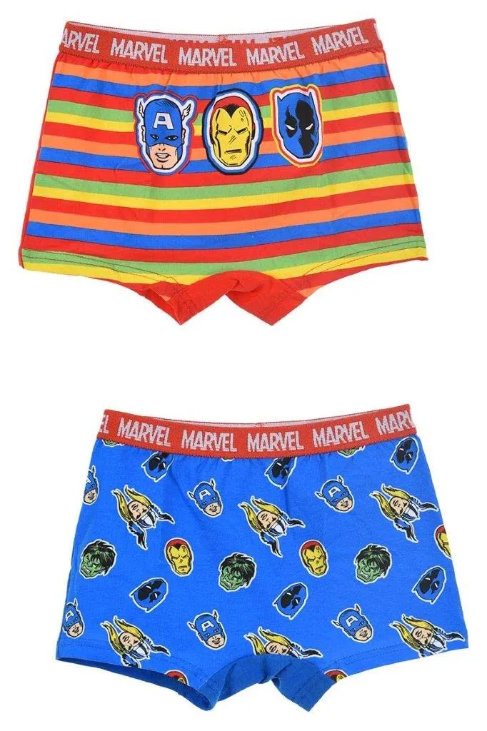 marvel-avengers-boxers-gar-on-coton-bleu-lot-2-6-8-ans image 1