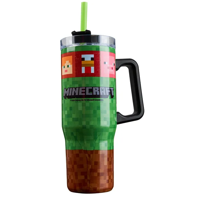 minecraft-gourde-isotherme-940ml-creeper-paille-poign-e image 1