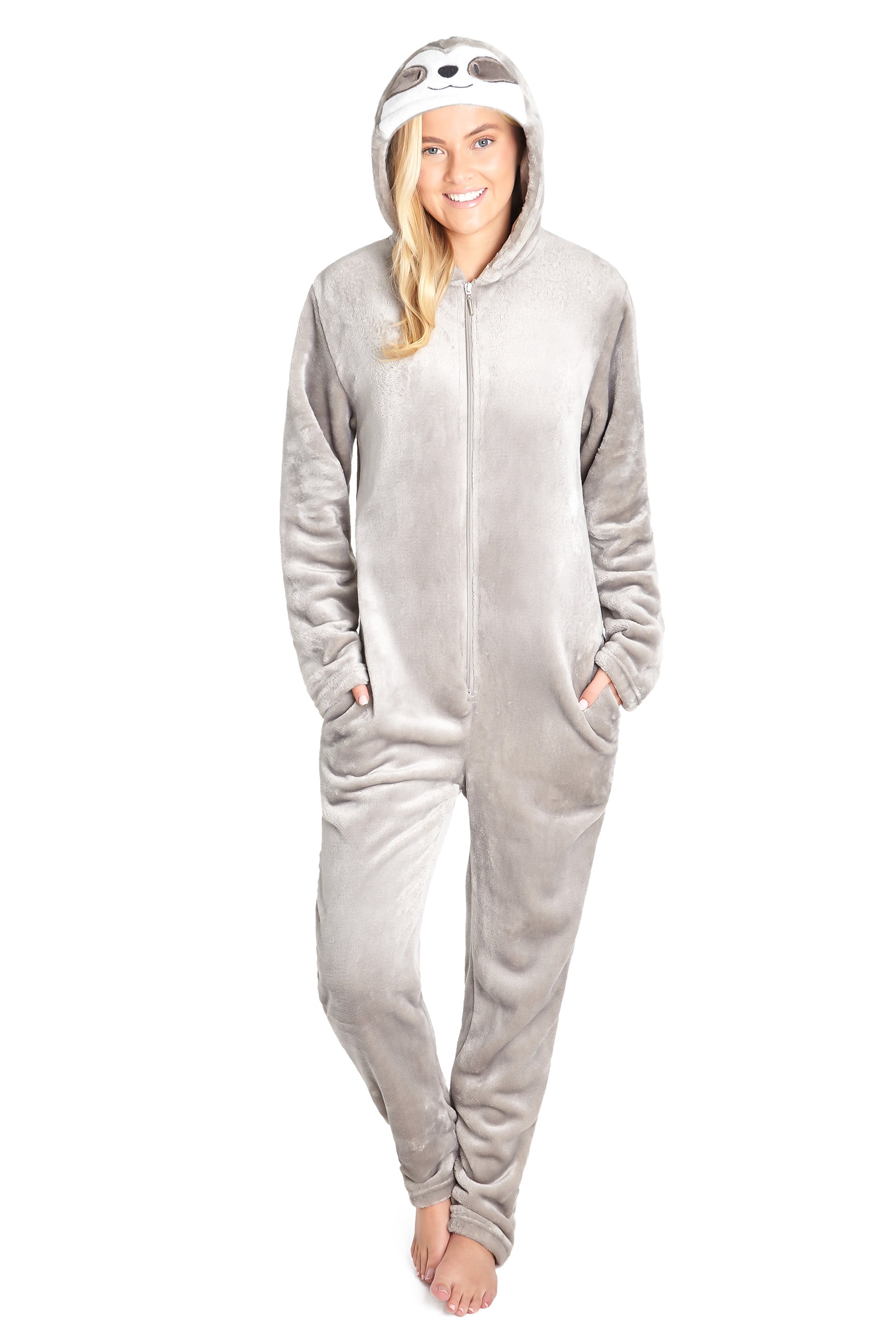 citycomfort-combinaison-pyjama-polaire-femme-capuche-taille-m image 1