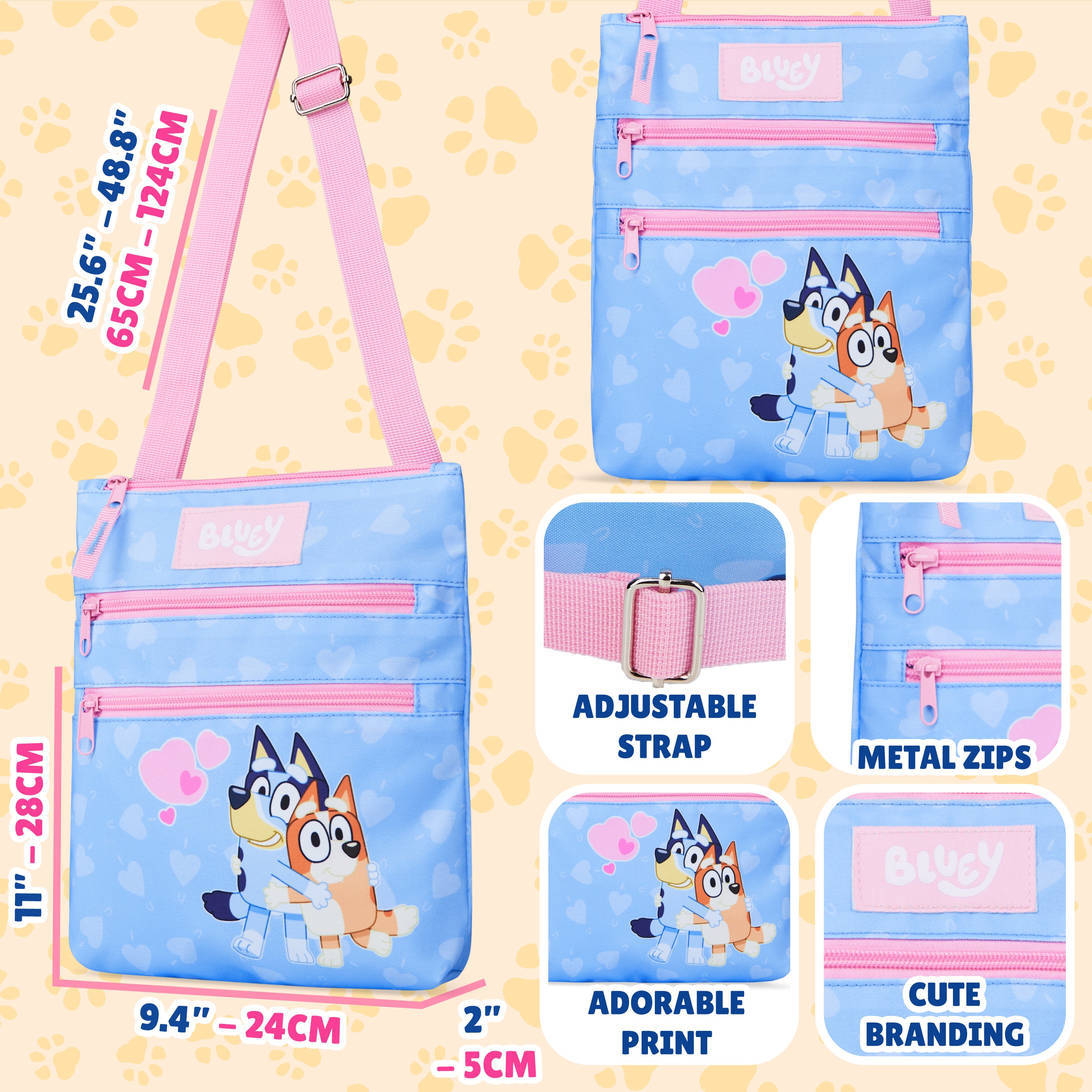 bluey-sac-bandouli-re-fille-3-poches-sangle-r-glable image 6