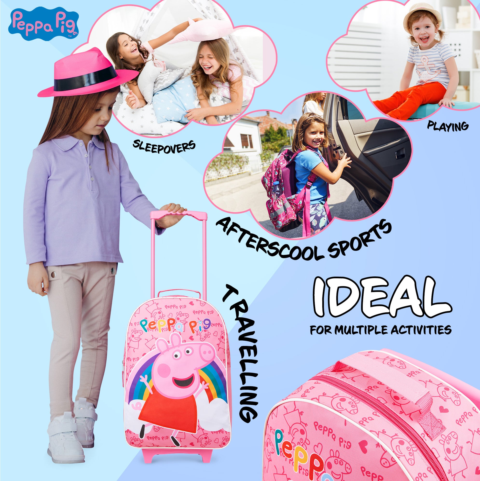 peppa-pig-valise-enfant-roulettes-fille-47cm image 6