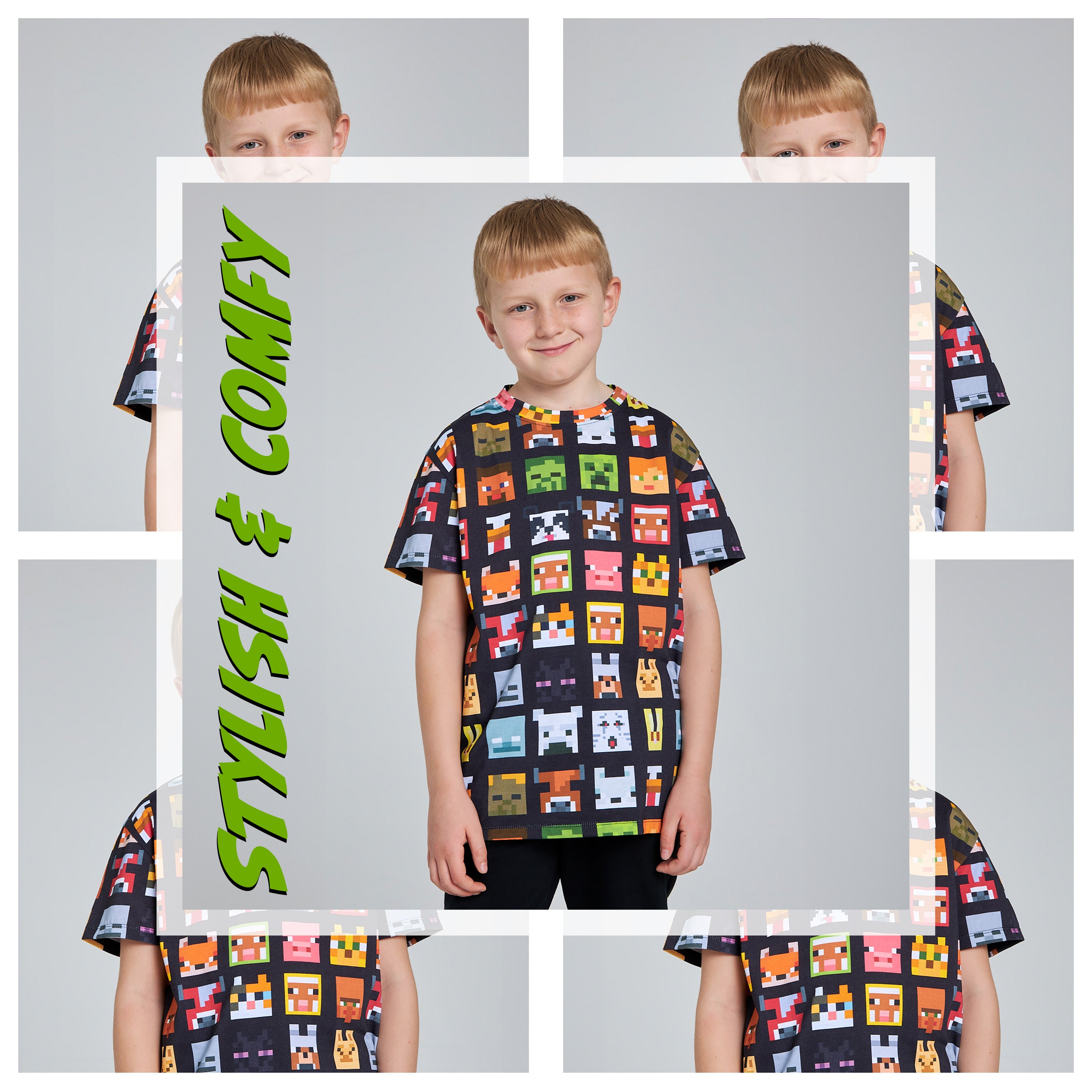 minecraft-t-shirt-gar-on-lot-de-2-coton-col-rond-7-14-ans image 3