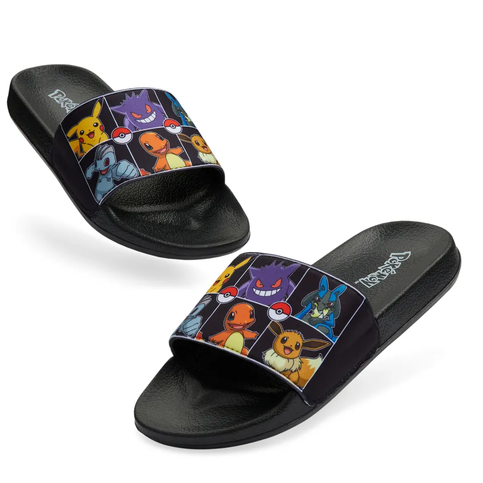 pok-mon-claquettes-gar-on-piscine-plage-noires-pikachu image 1