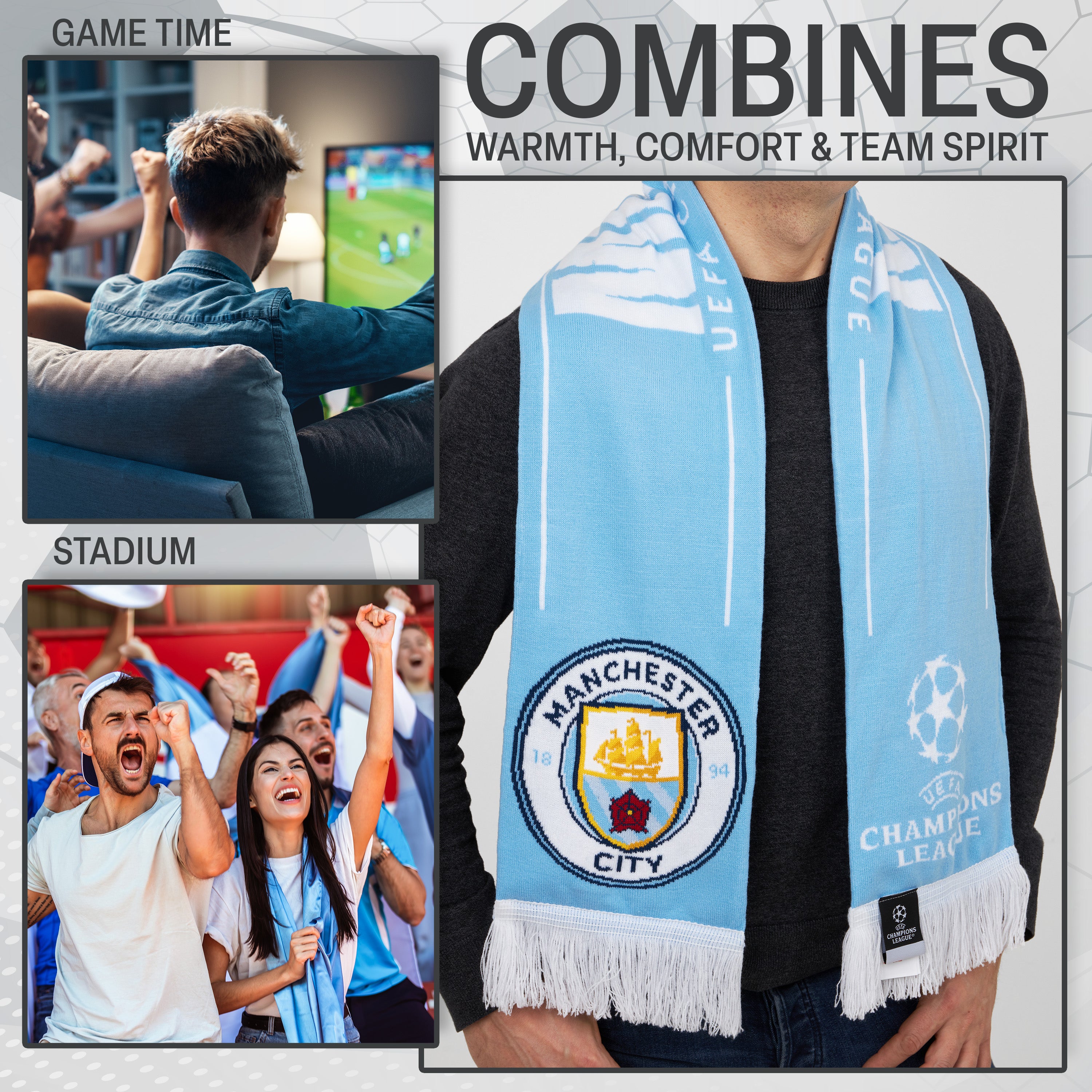 manchester-city-charpe-supporter-homme-bleue-160-cm image 3