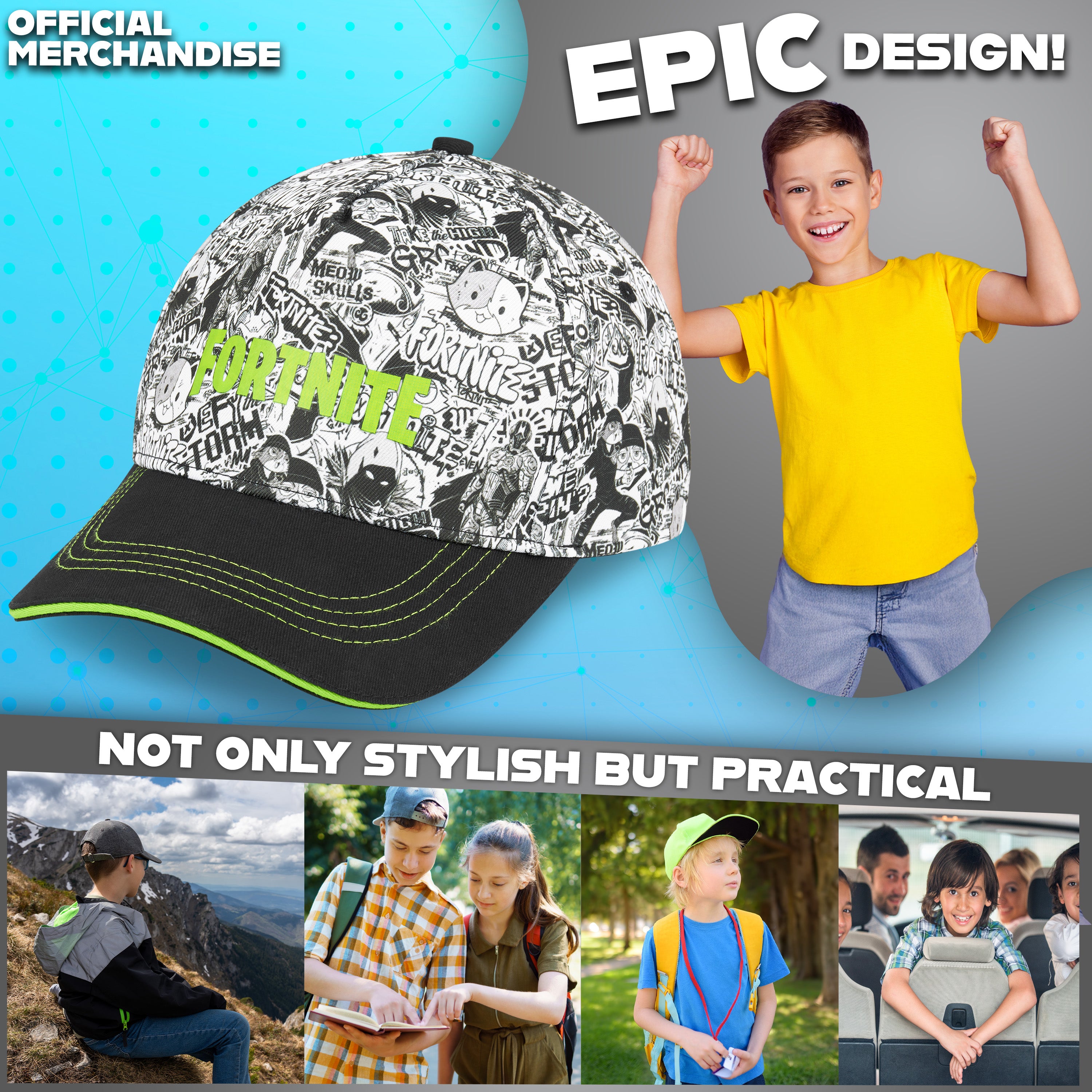 fortnite-set-casquette-enfant-lunettes-soleil-uv-gar-on image 3