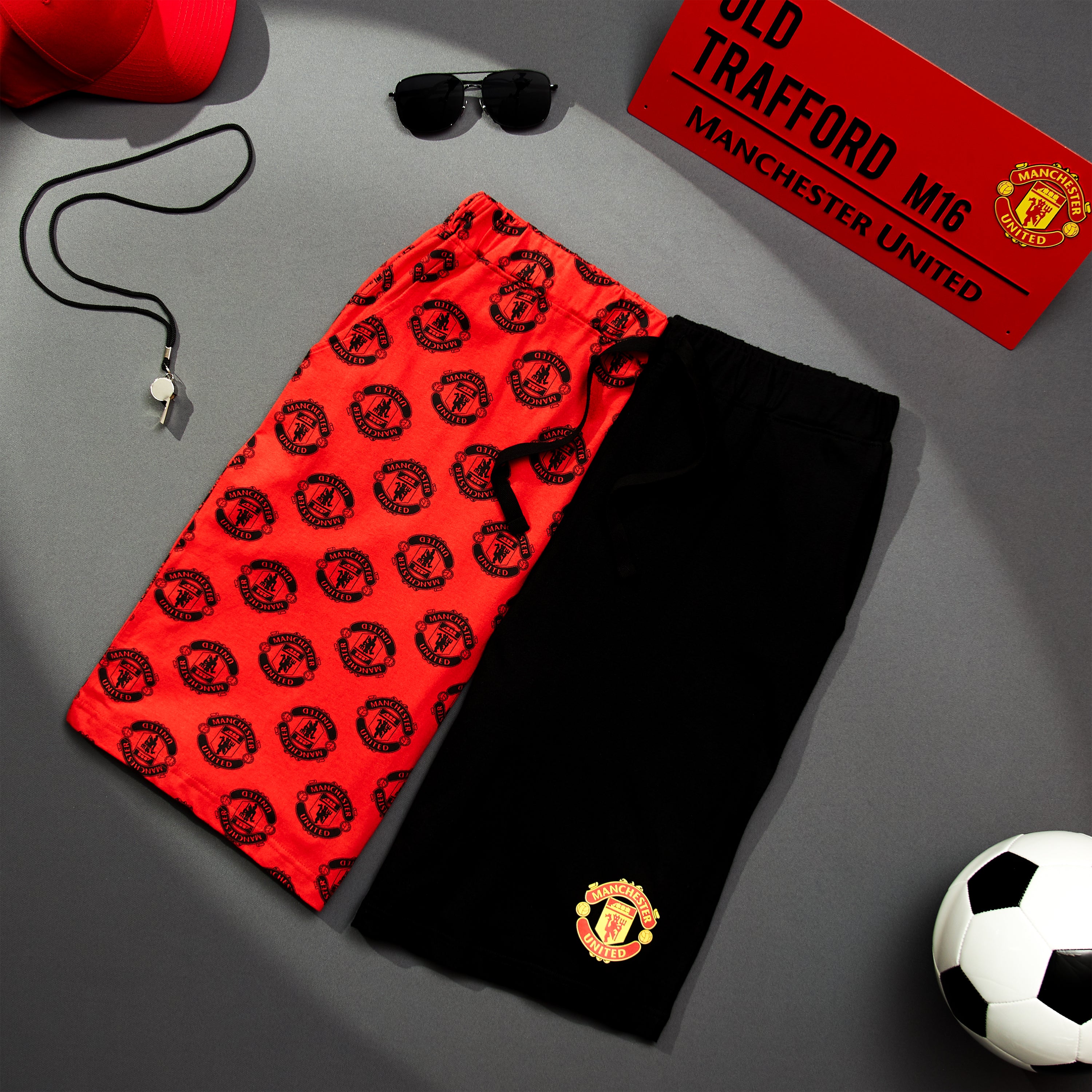 manchester-united-short-pyjama-coton-lot-2-taille-m image 2