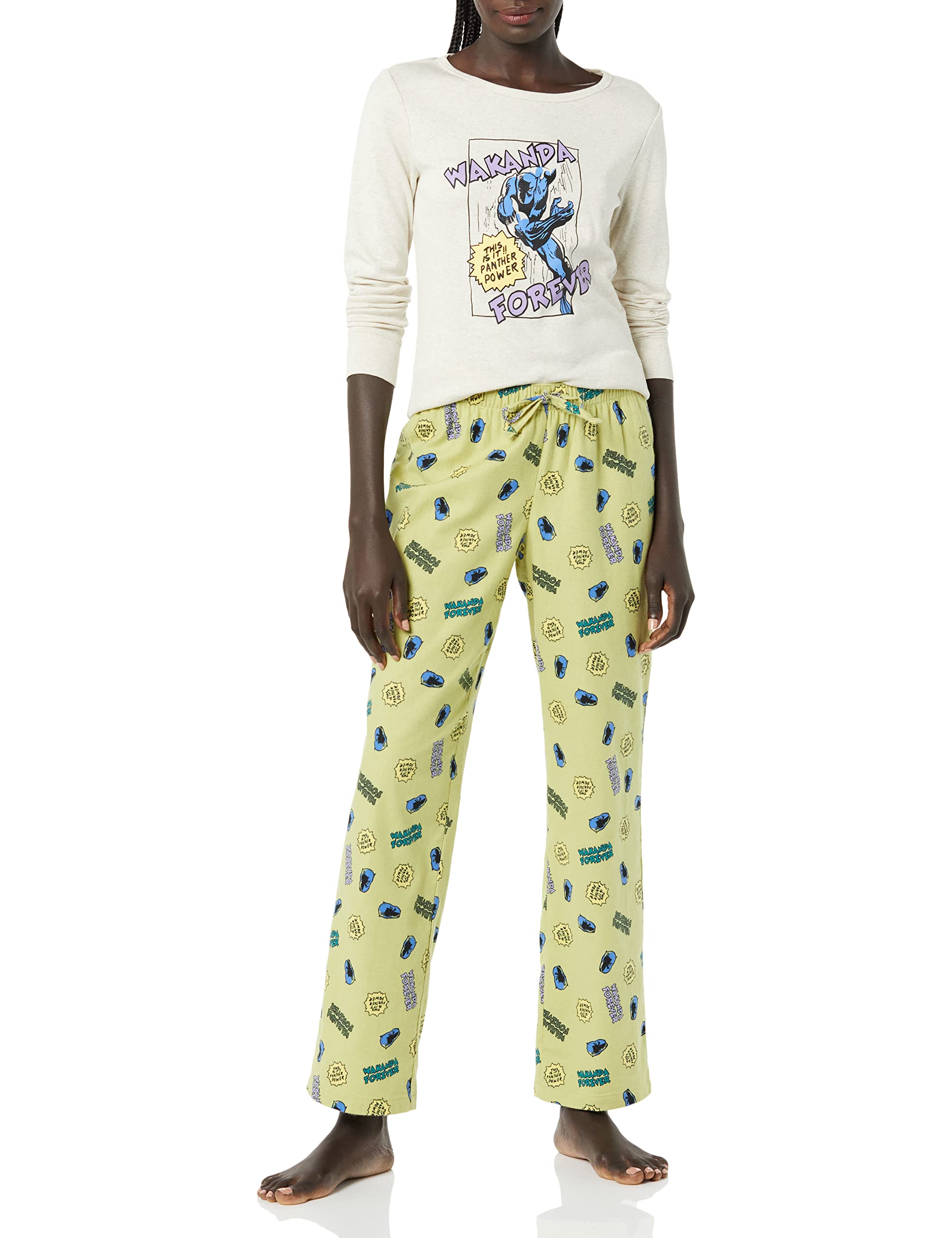 amazon-essentials-marvel-black-panther-pyjama-flanelle-femme image 1