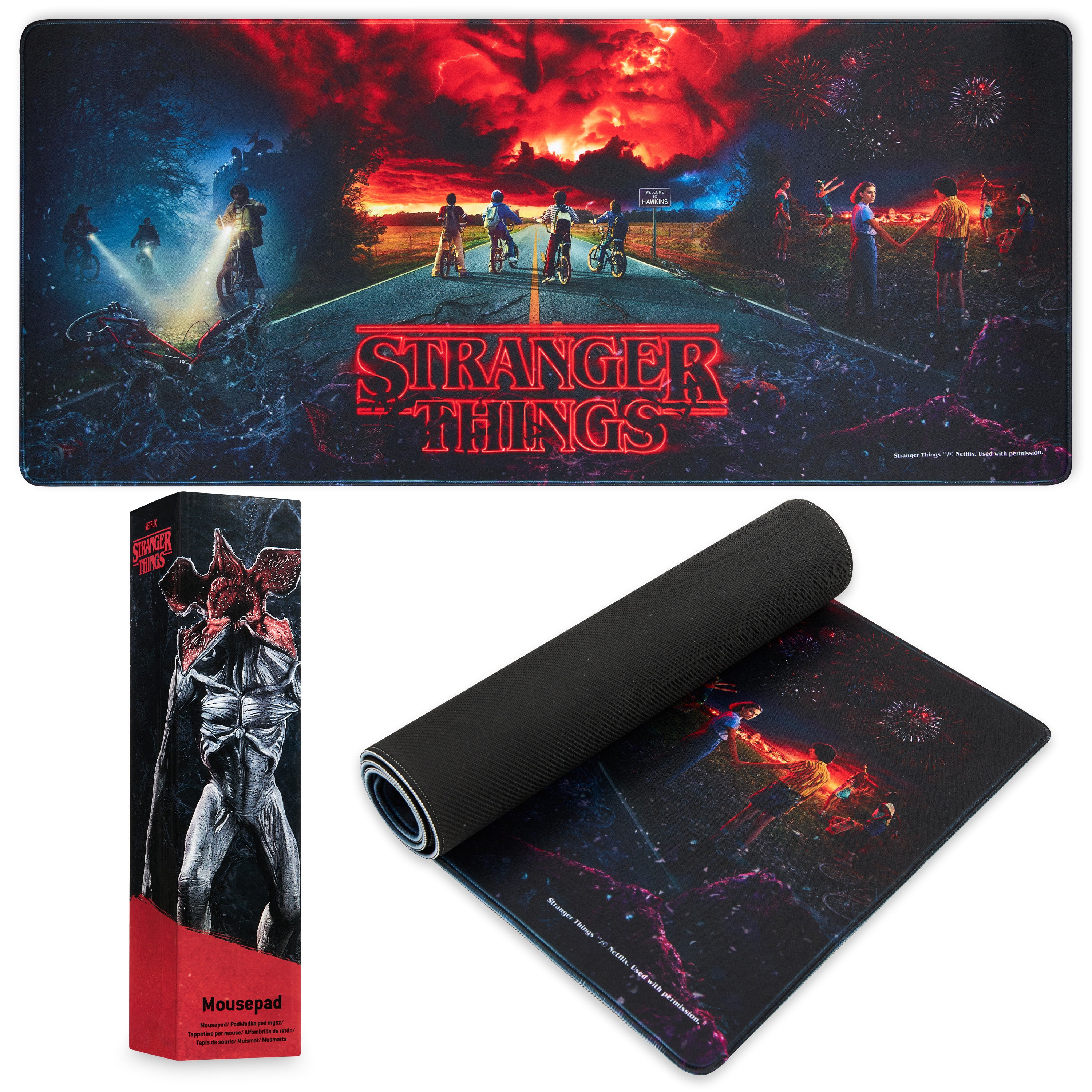 get-trend-home-stranger-things-tapis-de-souris-xxl-80x36cm-noir image 1