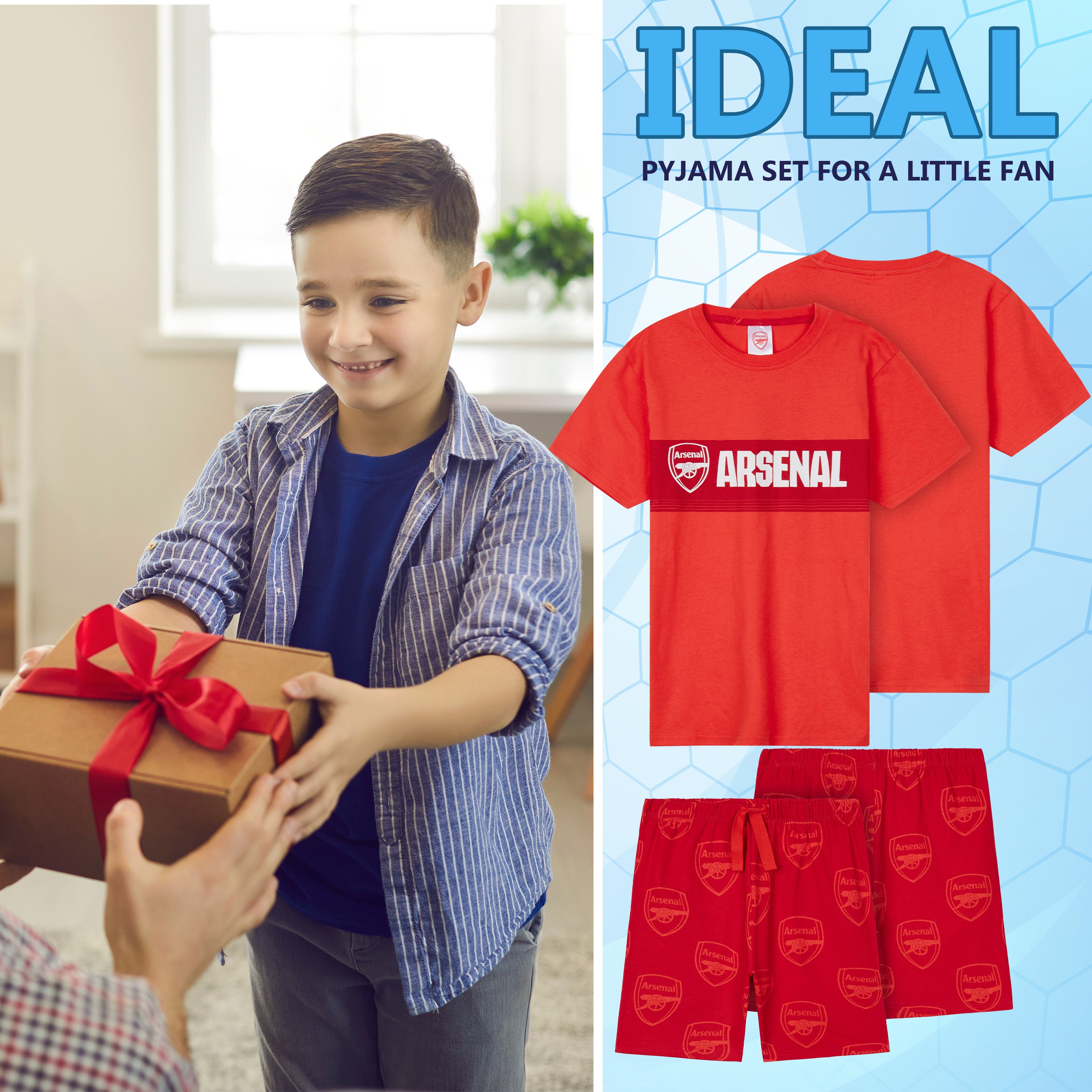 get-trend-boys-arsenal-pyjama-gar-on-short-coton-rouge image 3