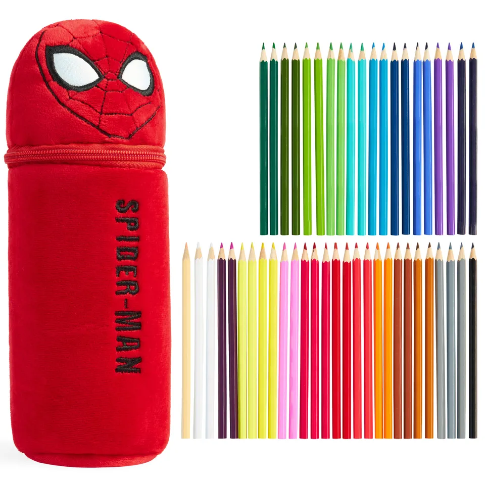 marvel-spiderman-trousse-garnie-48-crayons-couleur-rouge image 1