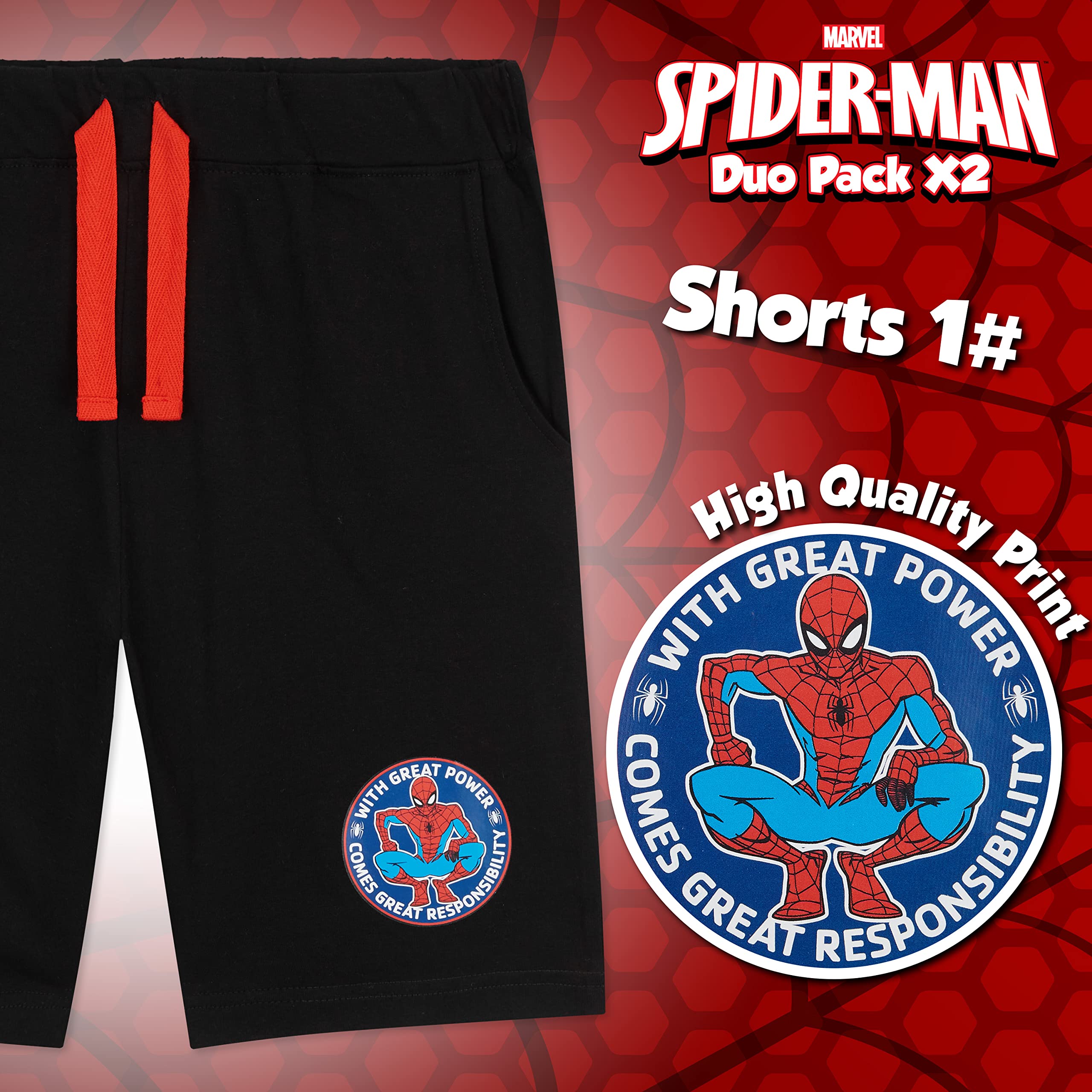 marvel-spider-man-short-gar-on-coton-lot-2-bermuda-poches-2-14-ans-2 image 3