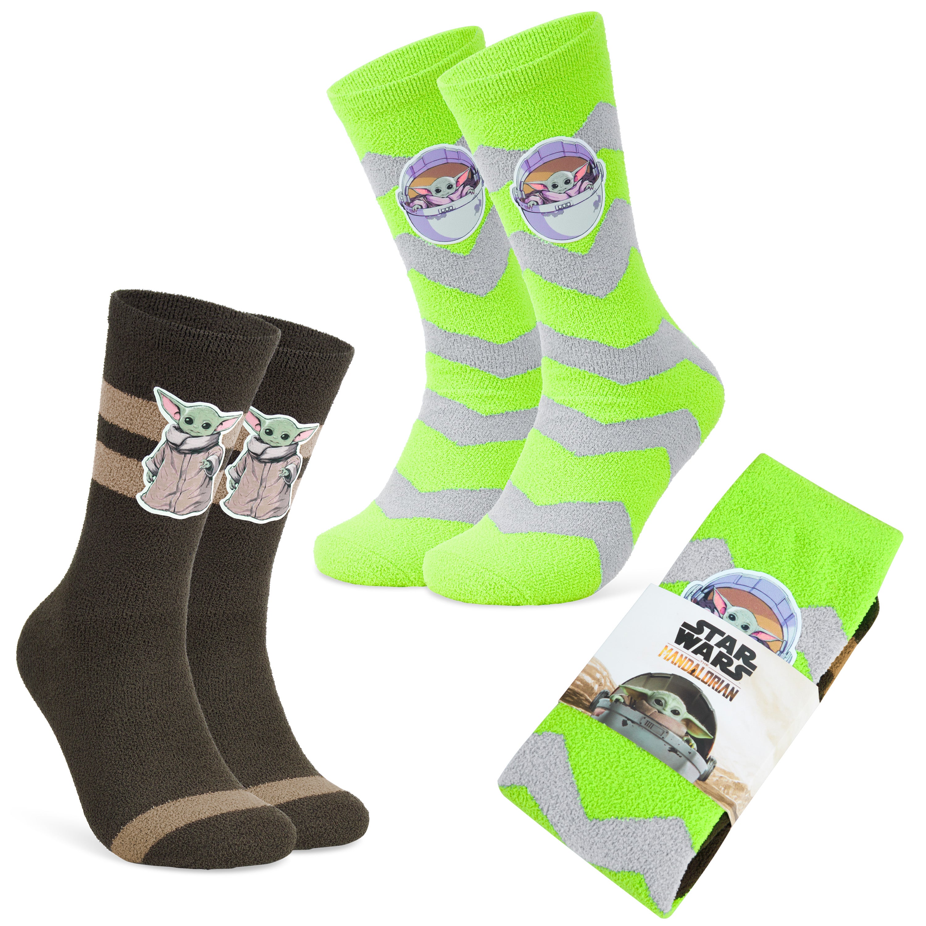 disney-mandalorian-chaussettes-pilou-homme-baby-yoda-lot-2-antid-rapant image 1