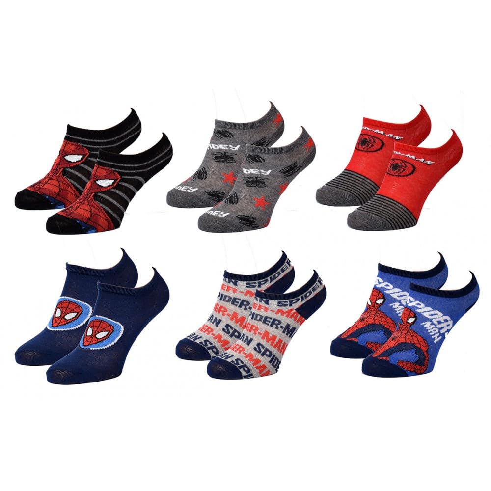 marvel-spiderman-lot-6-chaussettes-sneaker-gar-on-coton-2987 image 3