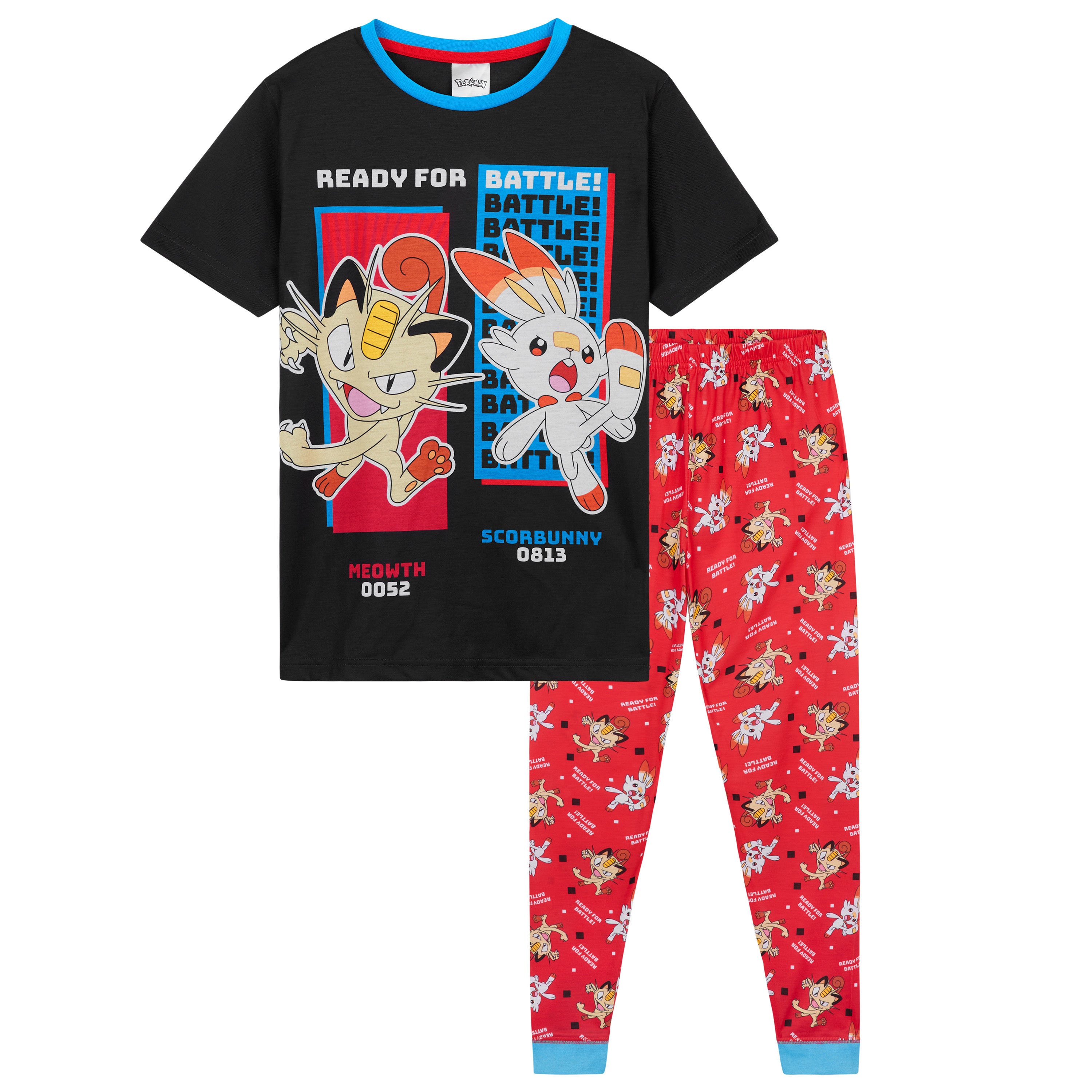 pokemon-boys-pyjama-long-gar-on-2-pi-ces-7-8-ans-rouge-noir image 1