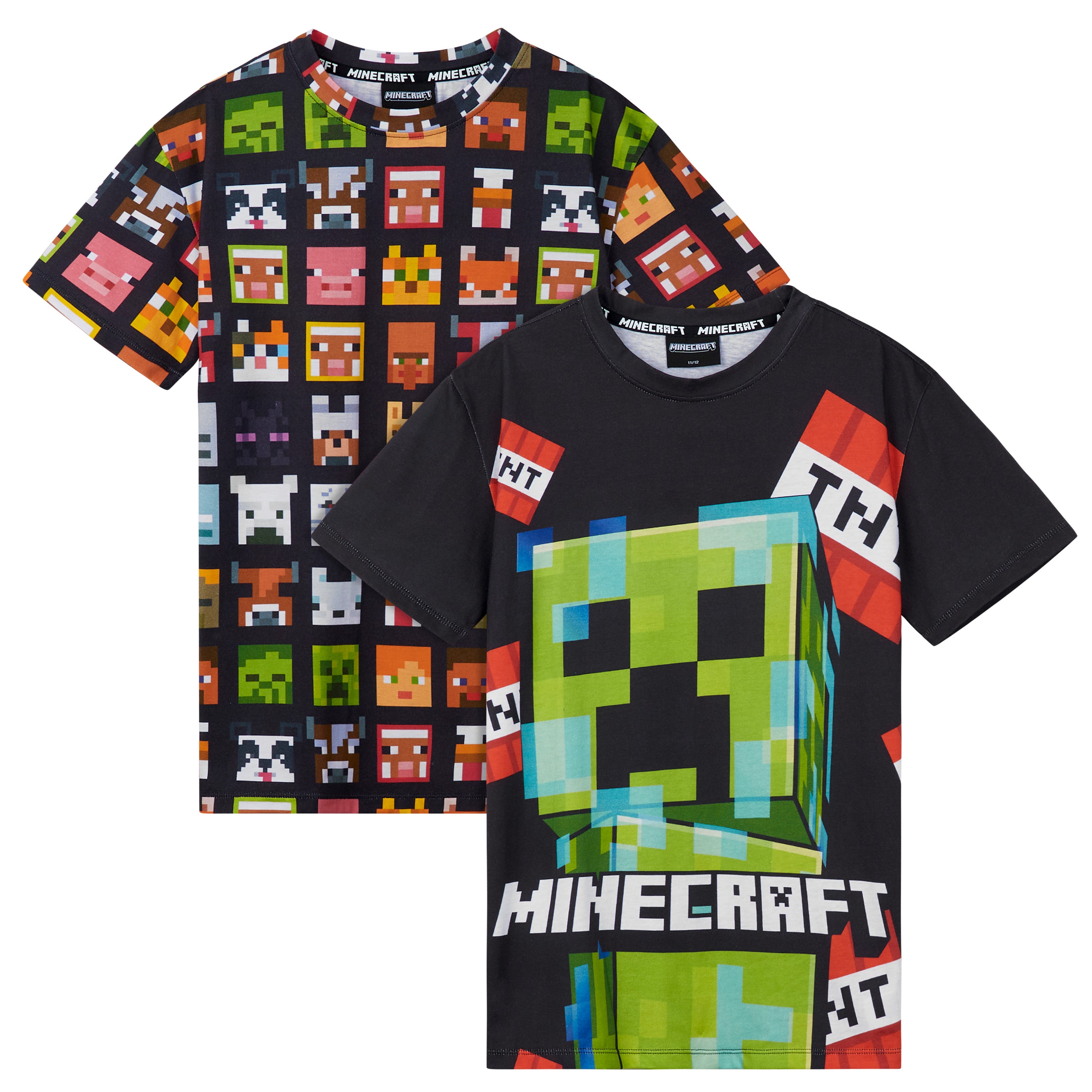 minecraft-t-shirt-gar-on-lot-de-2-coton-col-rond-7-14-ans image 1