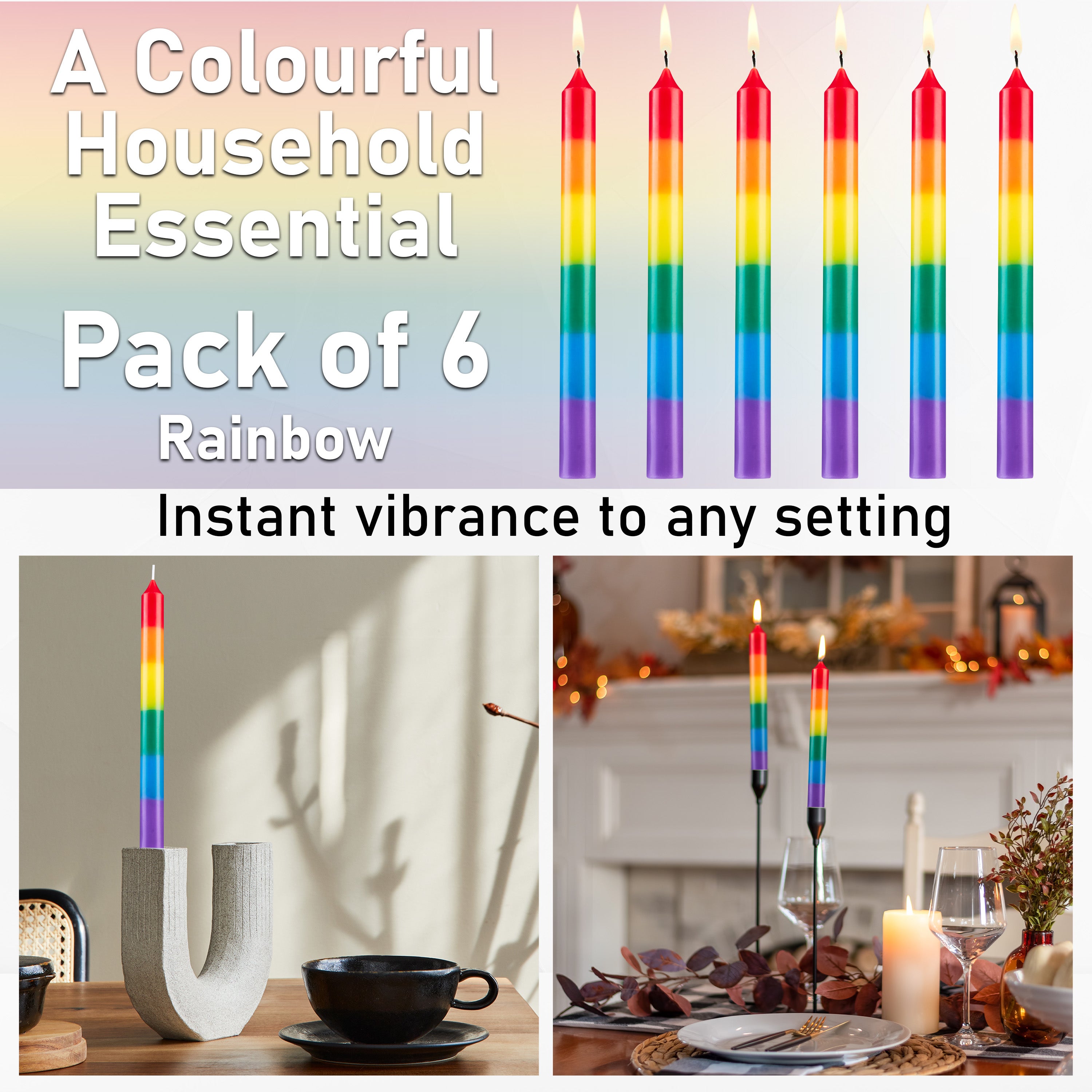 deco-express-classic-bougies-chandelier-multicolore-lot-de-6-8h image 3