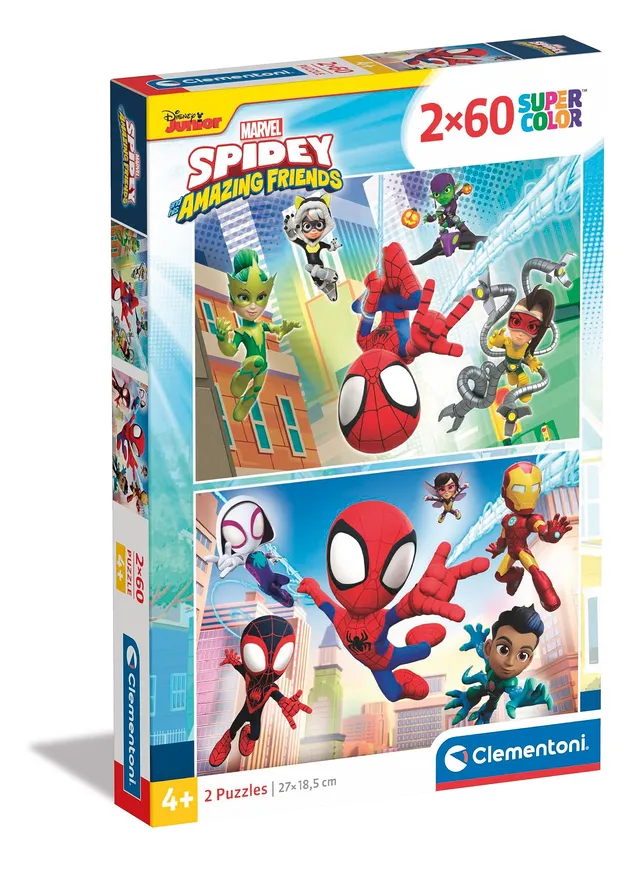 clementoni-supercolor-spidey-and-friends-puzzle-2x60-pi-ces-4-ans image 1