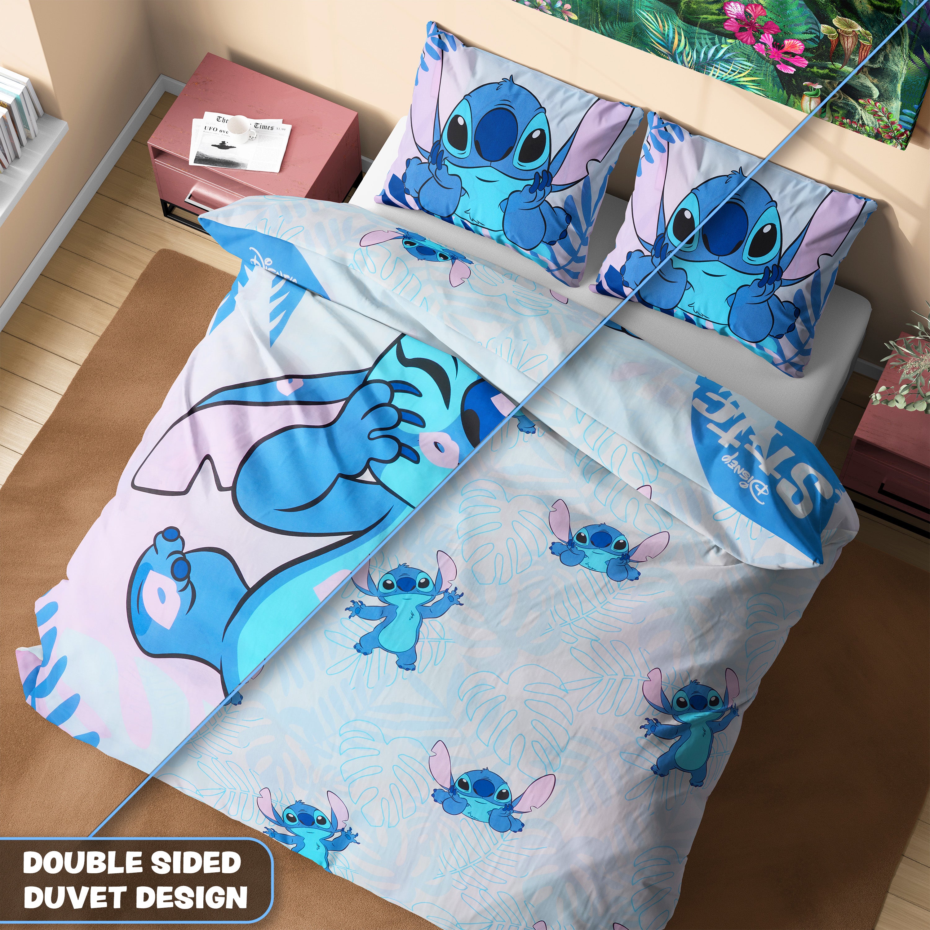 get-trend-stitch-housse-de-couette-double-bleue-taies image 4