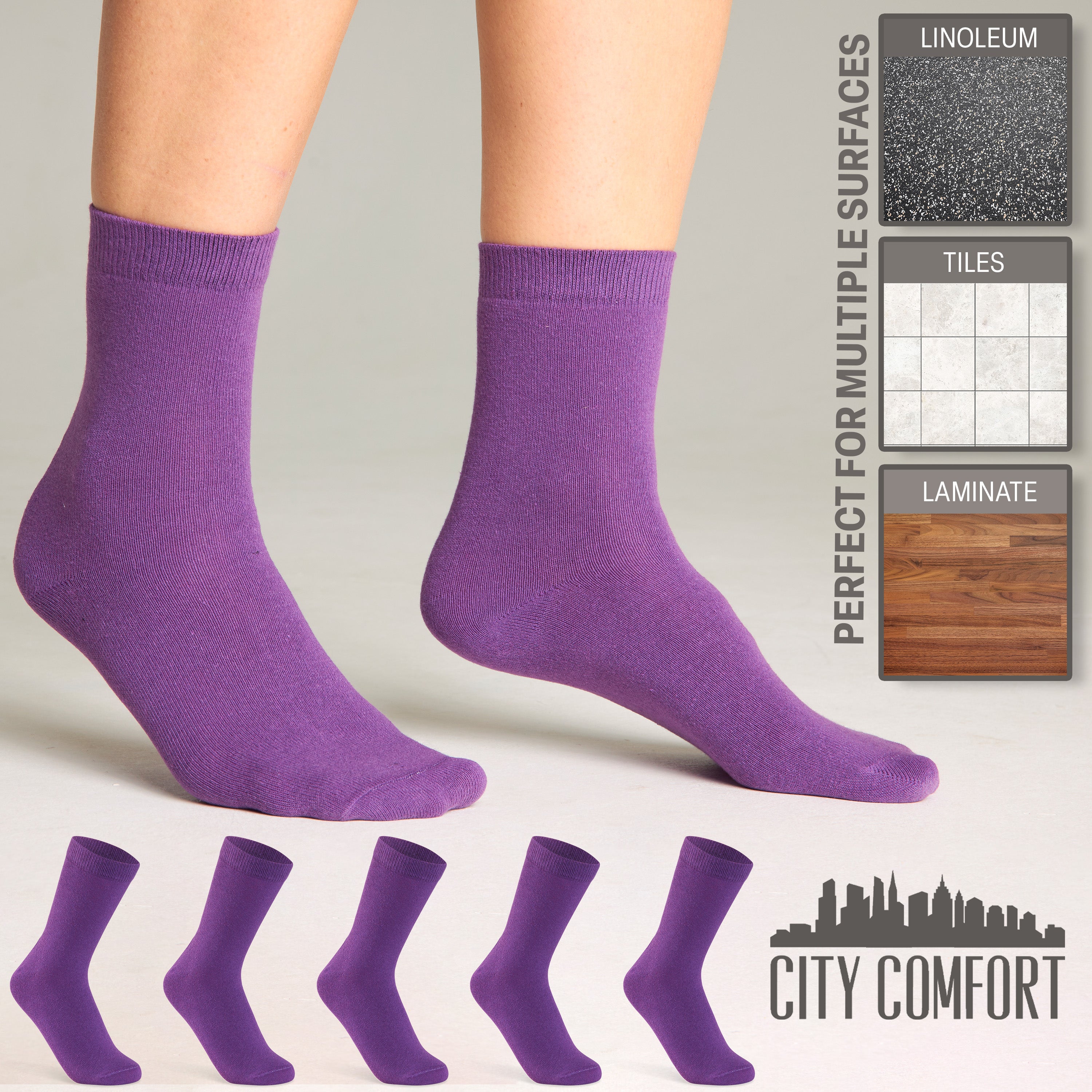 get-trend-citycomfort-chaussettes-femme-unies-lot-6-coton image 6