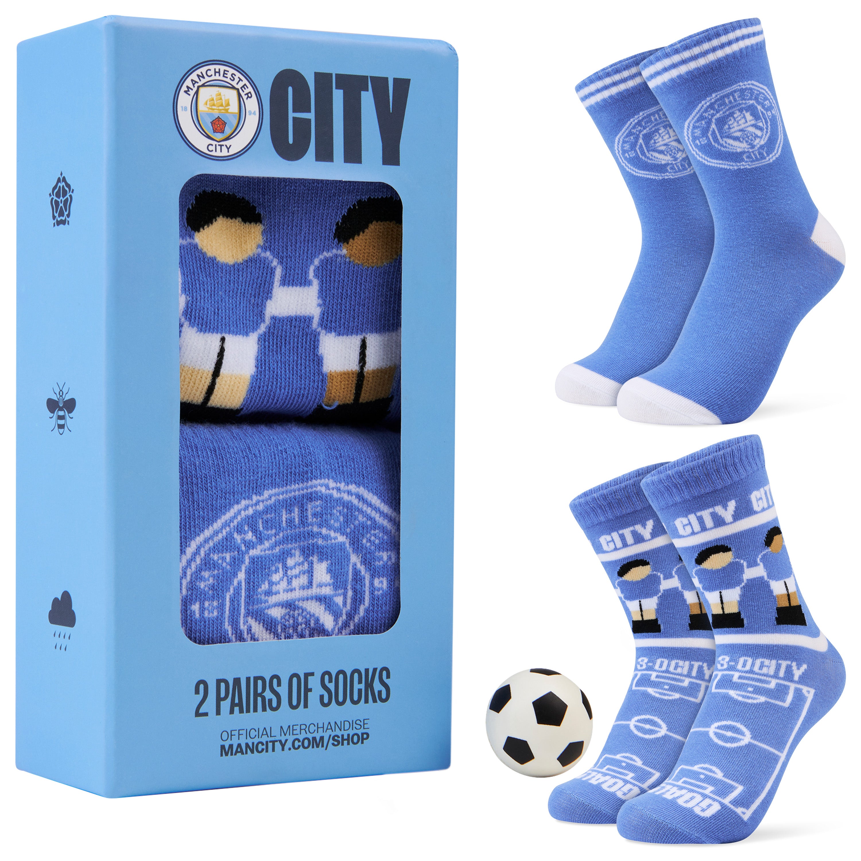 manchester-city-chaussettes-gar-on-lot-2-mini-ballon image 1