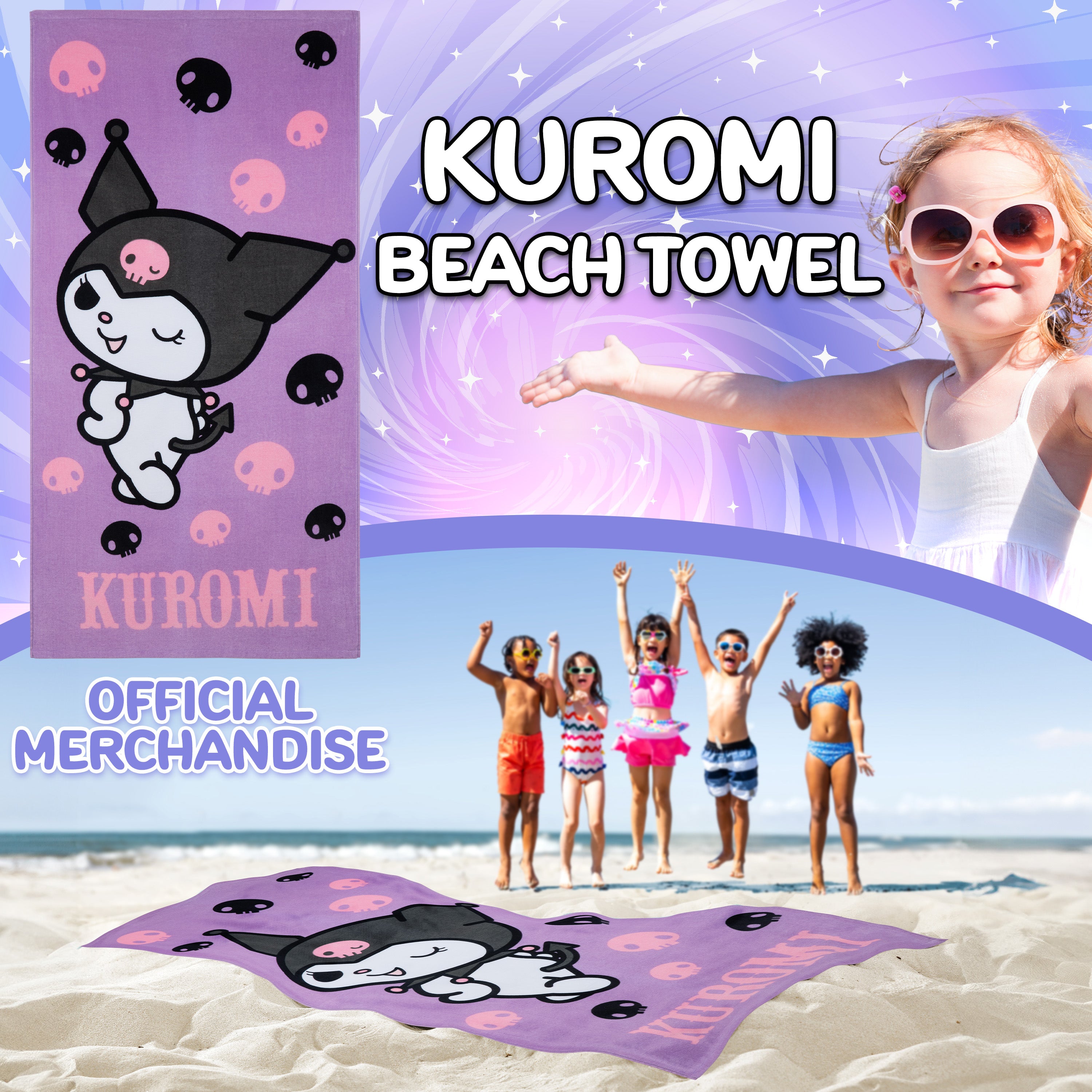 hello-kitty-serviette-plage-violette-70x140-absorbante image 2