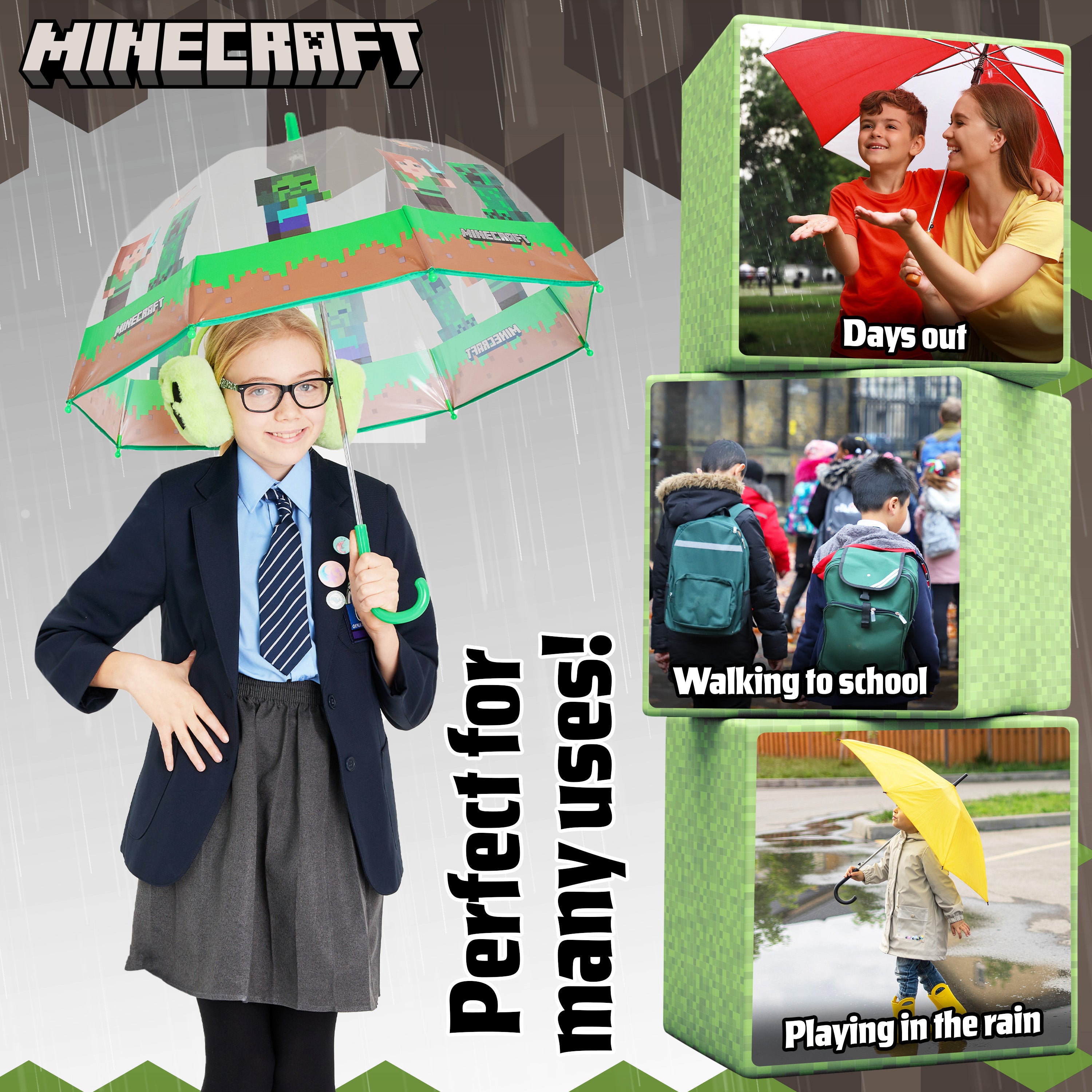 minecraft-parapluie-enfant-d-me-transparent-l-ger-coupe-vent image 2