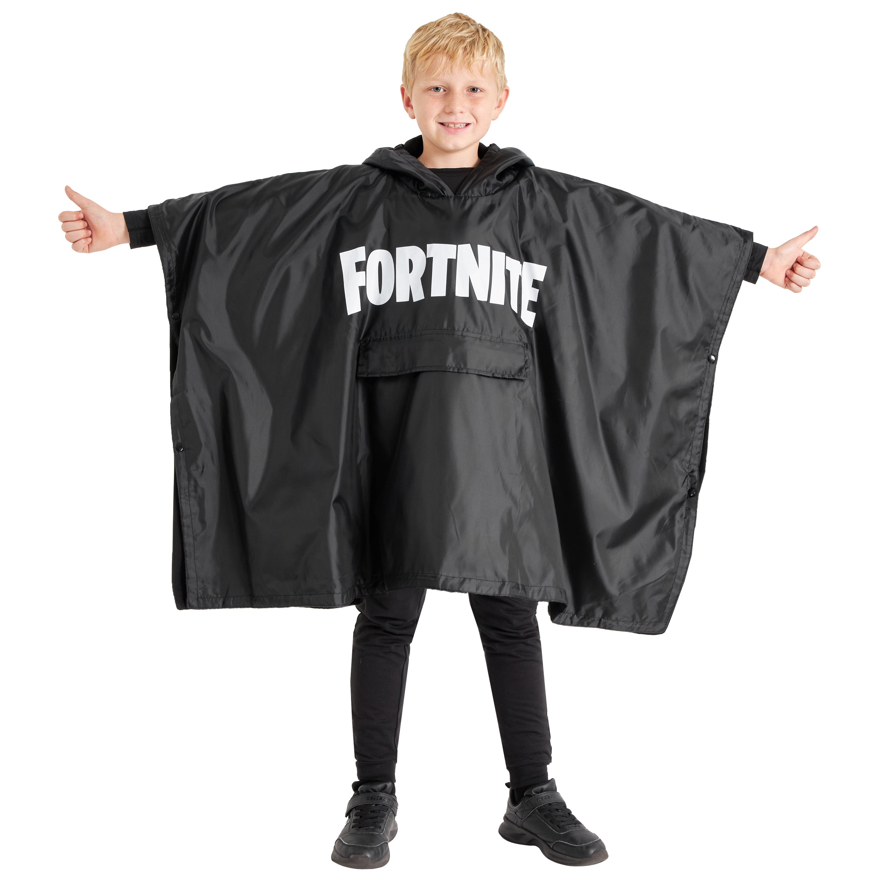 fortnite-poncho-pluie-gar-on-capuche-doublure-polaire image 1