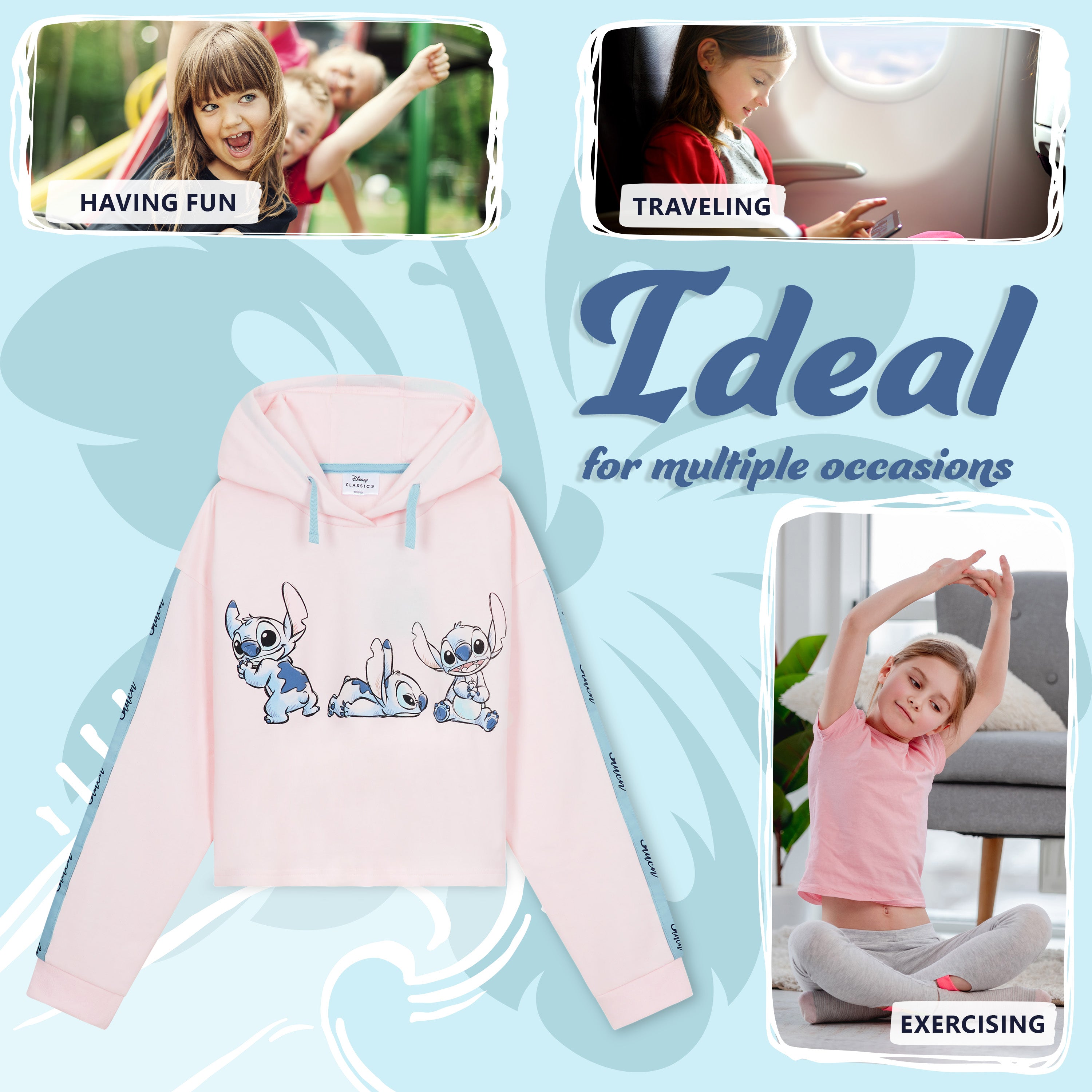 get-trend-girls-disney-stitch-sweat-capuche-fille-court-doux image 5