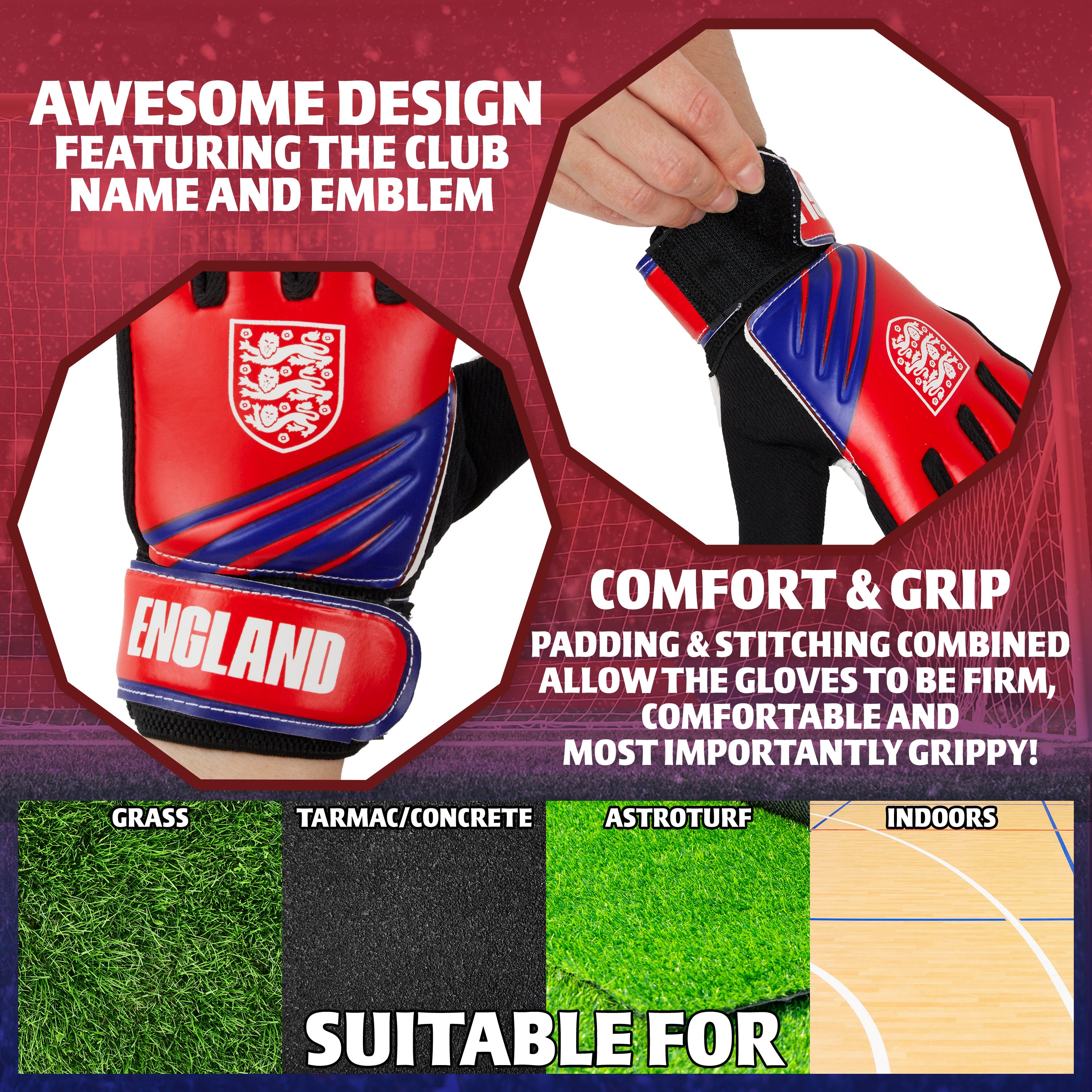 get-trend-england-gants-gardien-enfant-foot-taille-7-rembourr-s image 5