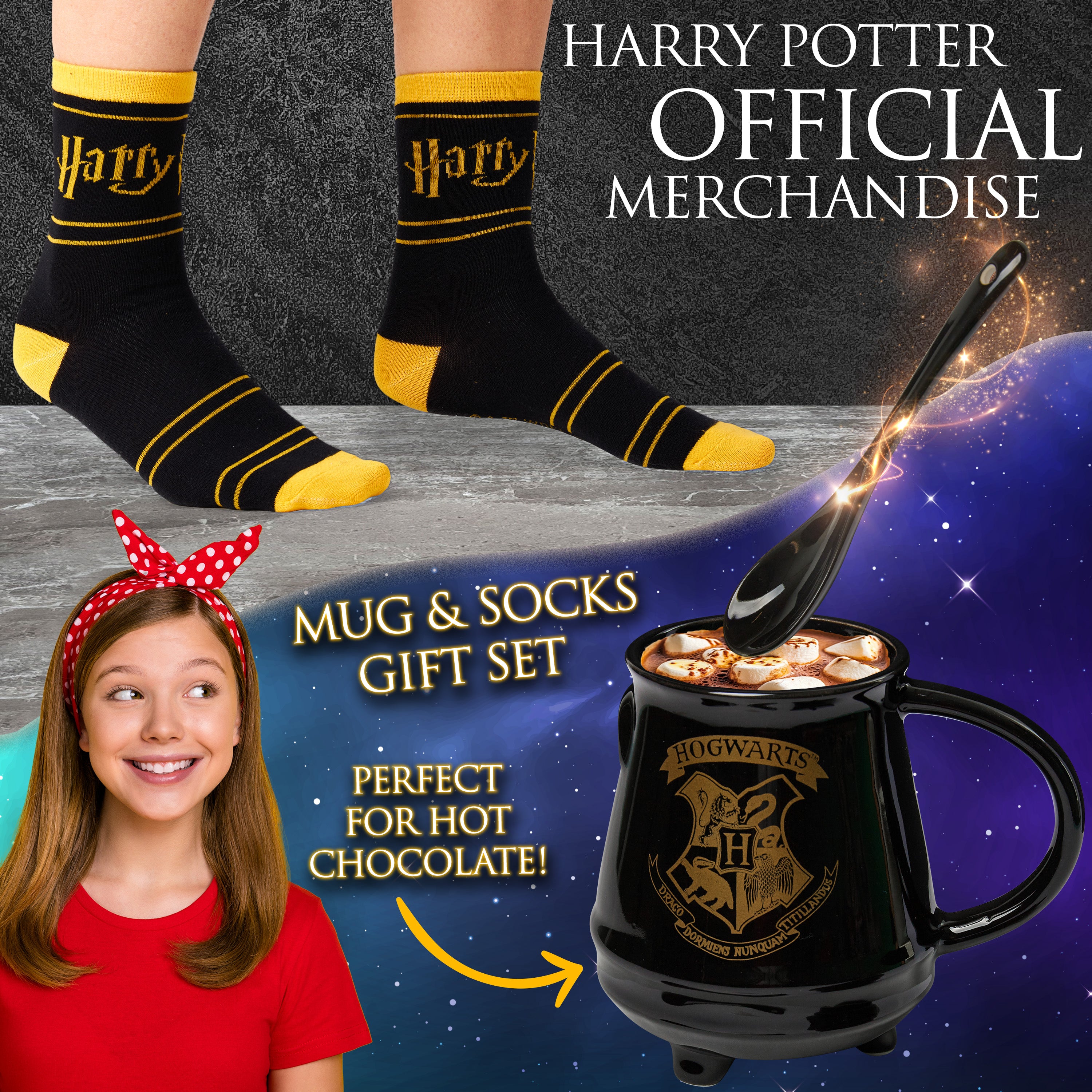 harry-potter-mug-noir-450ml-coffret-cadeau-chaussettes-femme-c-ramique image 2