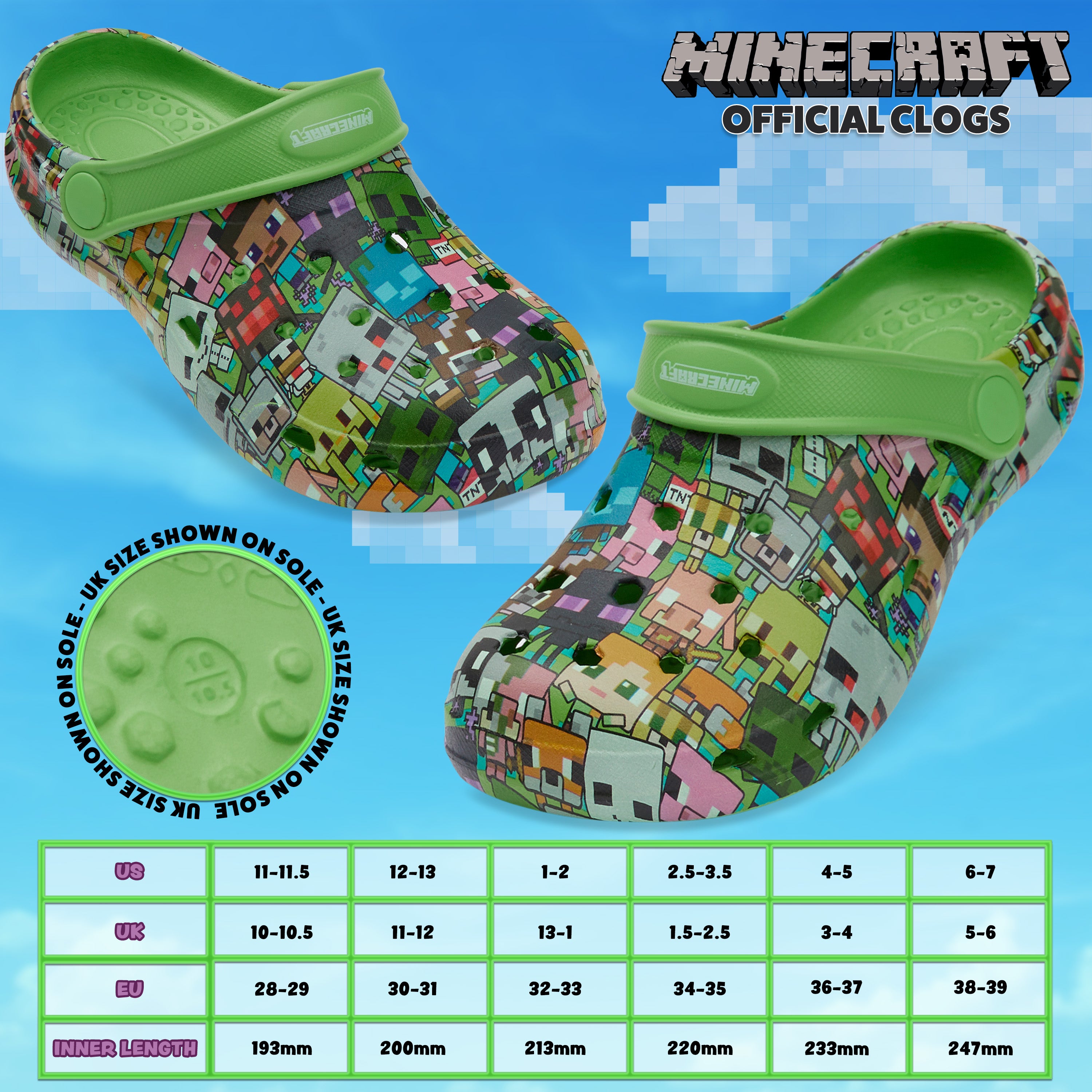 minecraft-sabots-enfant-claquettes-t-caoutchouc-jardin-plage image 6