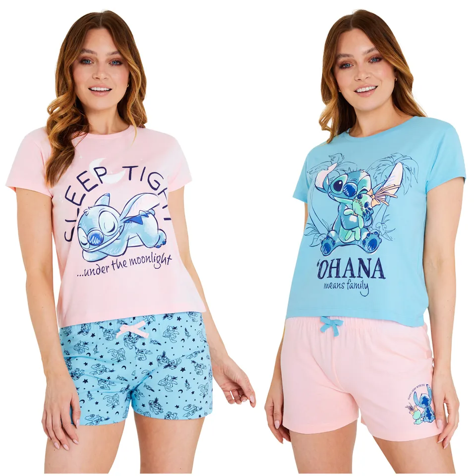 disney-stitch-pyjama-femme-manches-courtes-lot-de-2 image 1