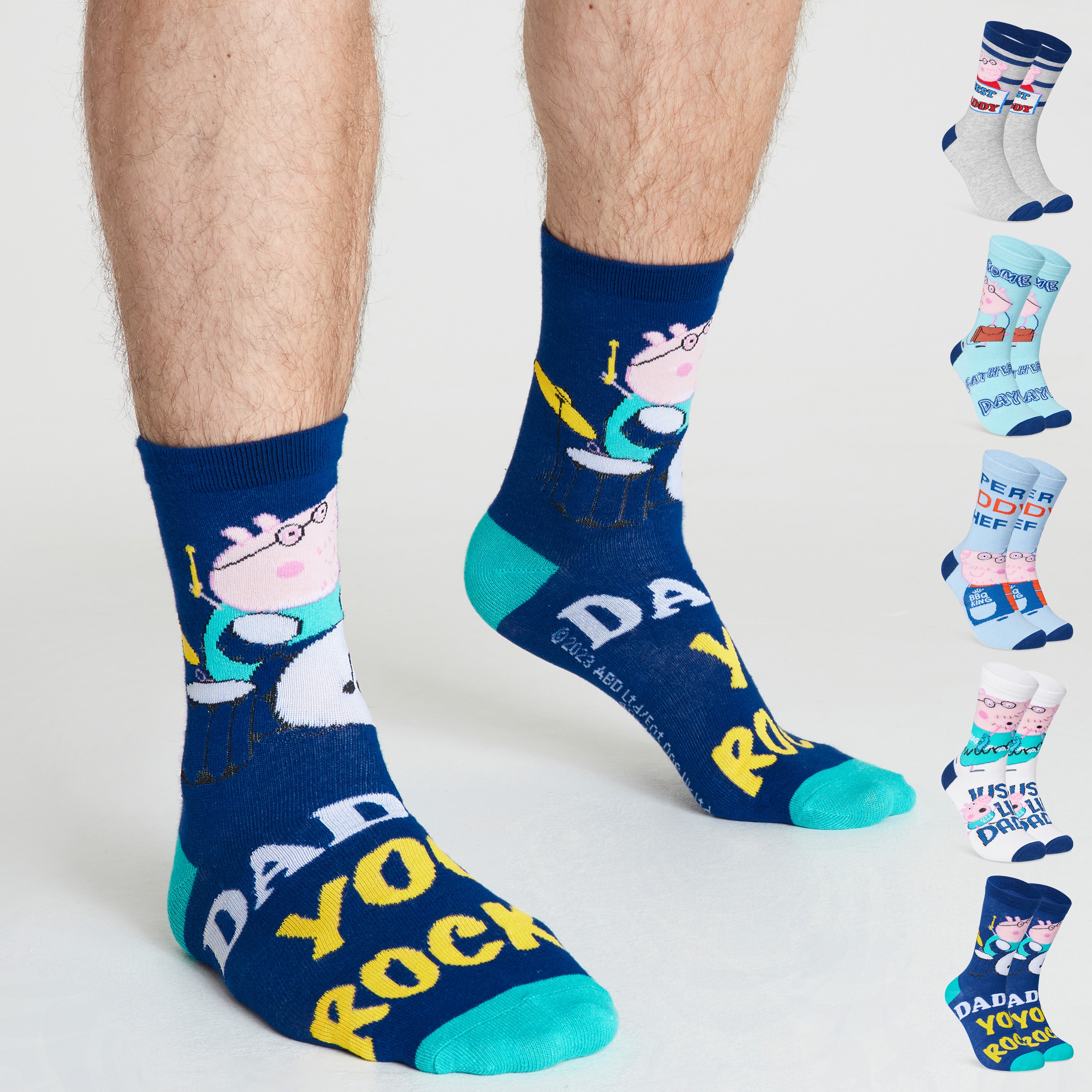 peppa-pig-chaussettes-homme-daddy-pig-lot-5-coton-taille-39-44 image 6