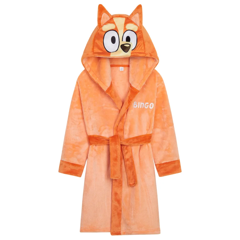 bluey-peignoir-polaire-fille-capuche-ceinture-orange-5-6-ans image 1