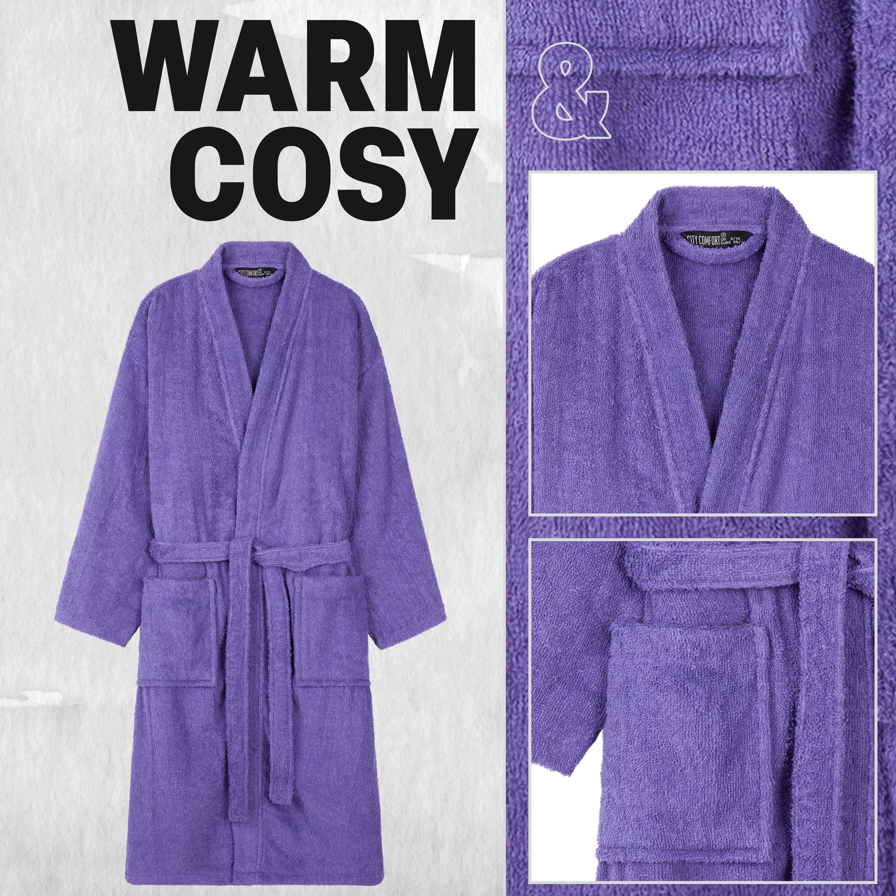 get-trend-women-peignoir-ponge-coton-femme-violet-s image 4