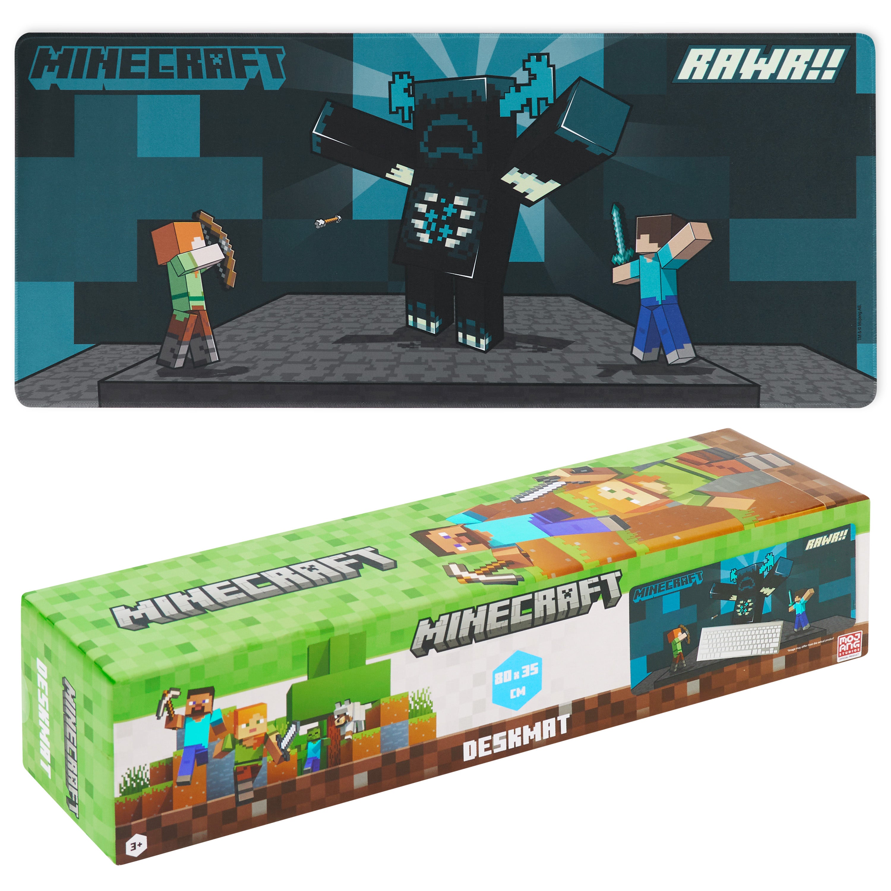 minecraft-tapis-de-bureau-gamer-tapis-souris-xxl-80x35-cm-bleu image 1