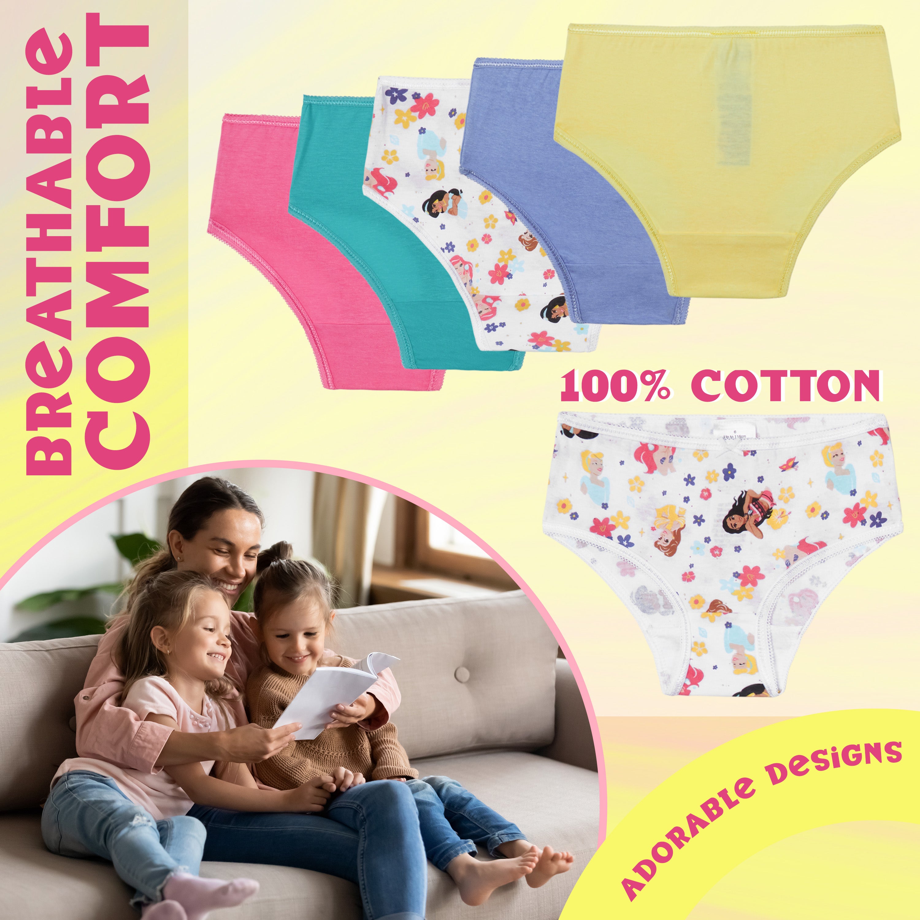 disney-princess-culotte-fille-coton-5-6-ans-lot image 3