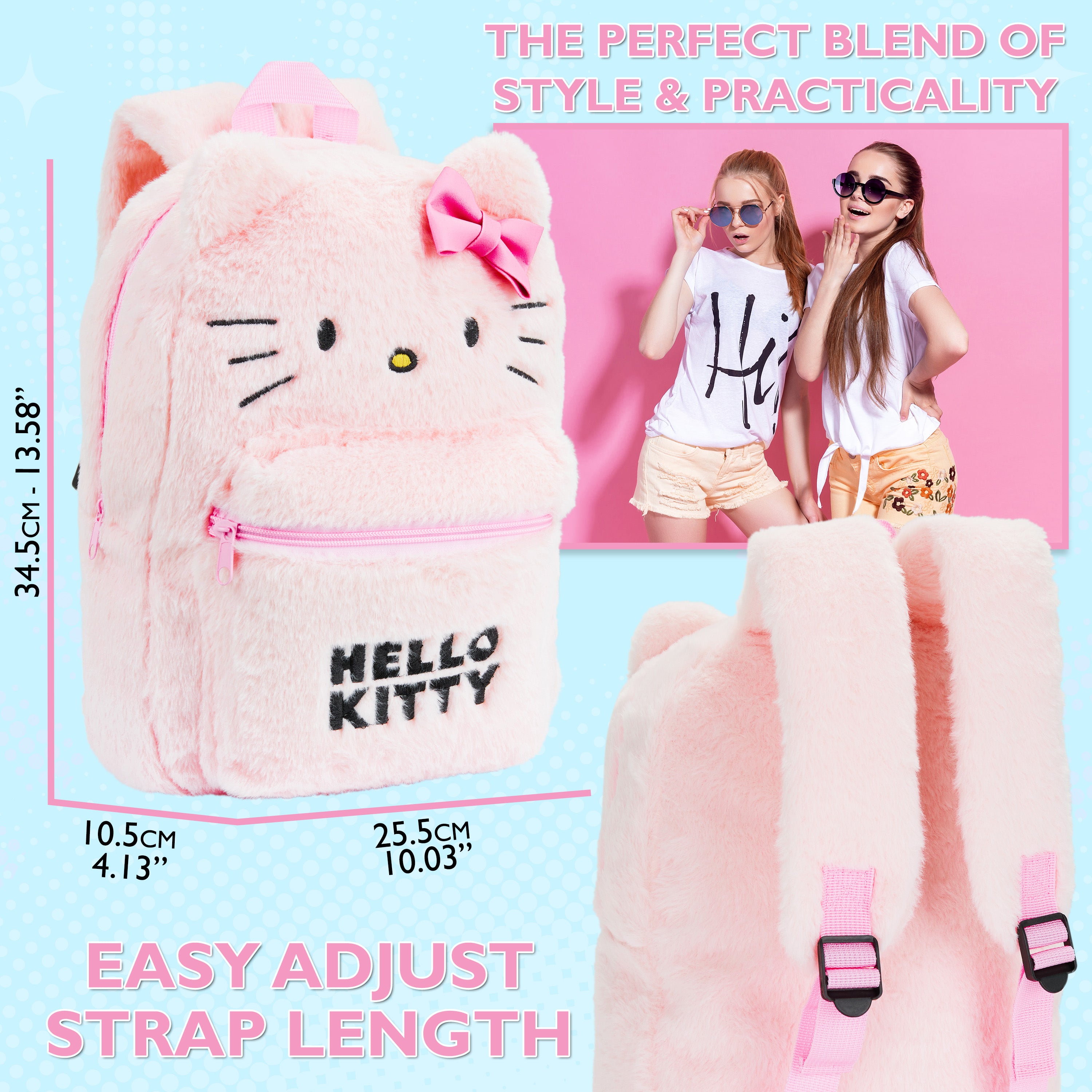 hello-kitty-sac-dos-peluche-fluffy-kawaii-rose-fille image 6