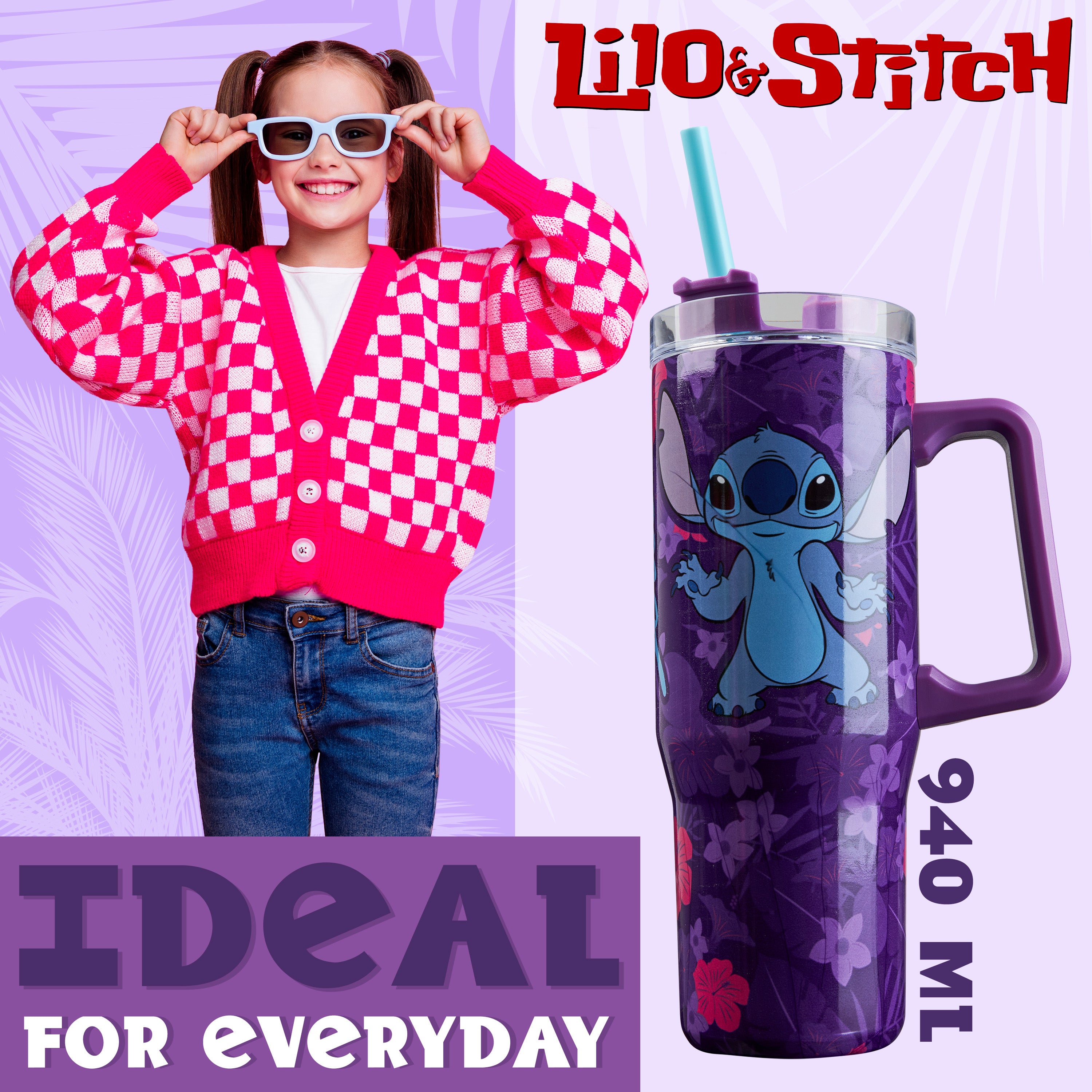 disney-stitch-gourde-isotherme-940ml-paille-poign-e image 3