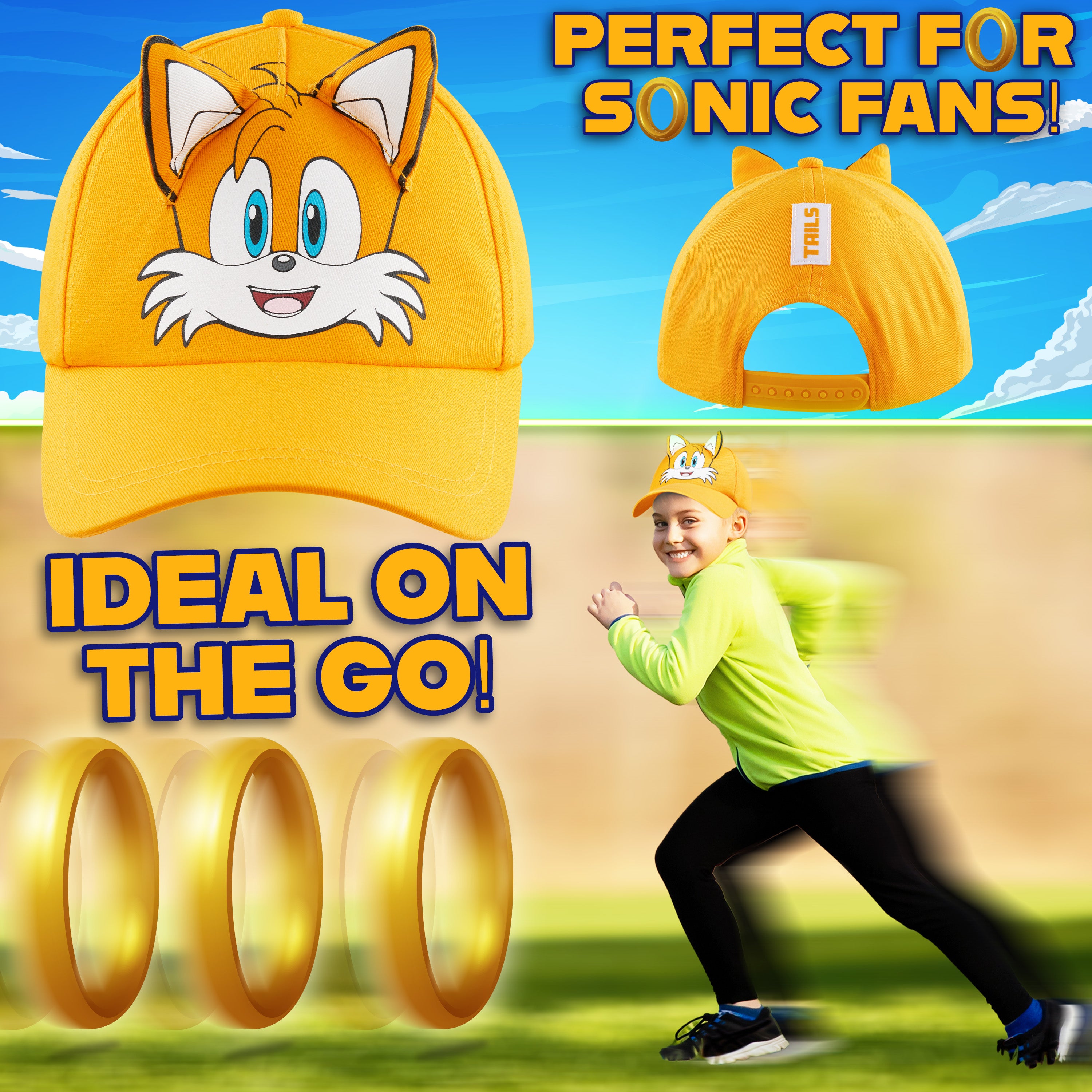 sonic-casquette-gar-on-baseball-bleu-r-glable-enfant-gamer image 2