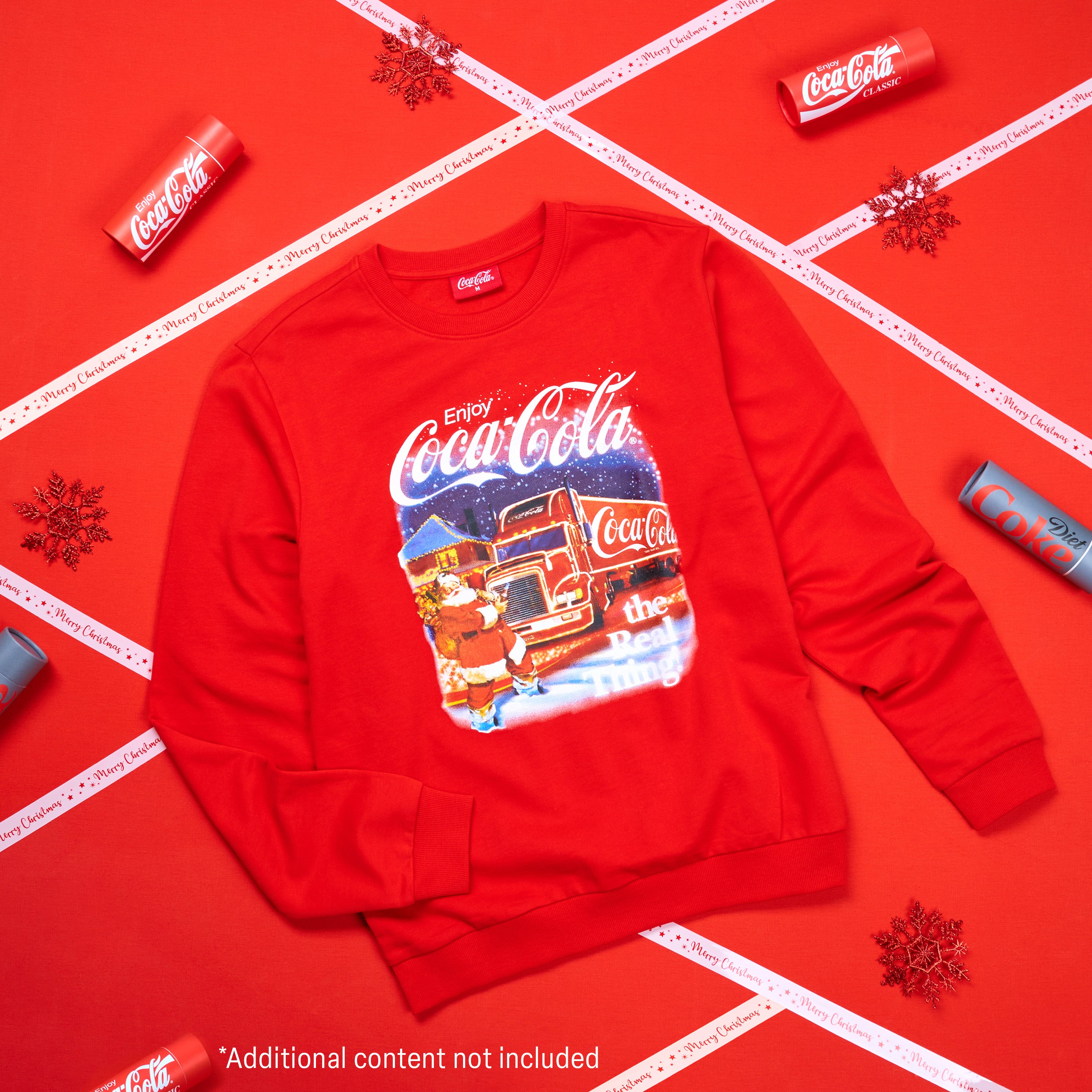 coca-cola-sweat-de-no-l-pull-col-rond-rouge-adulte image 2