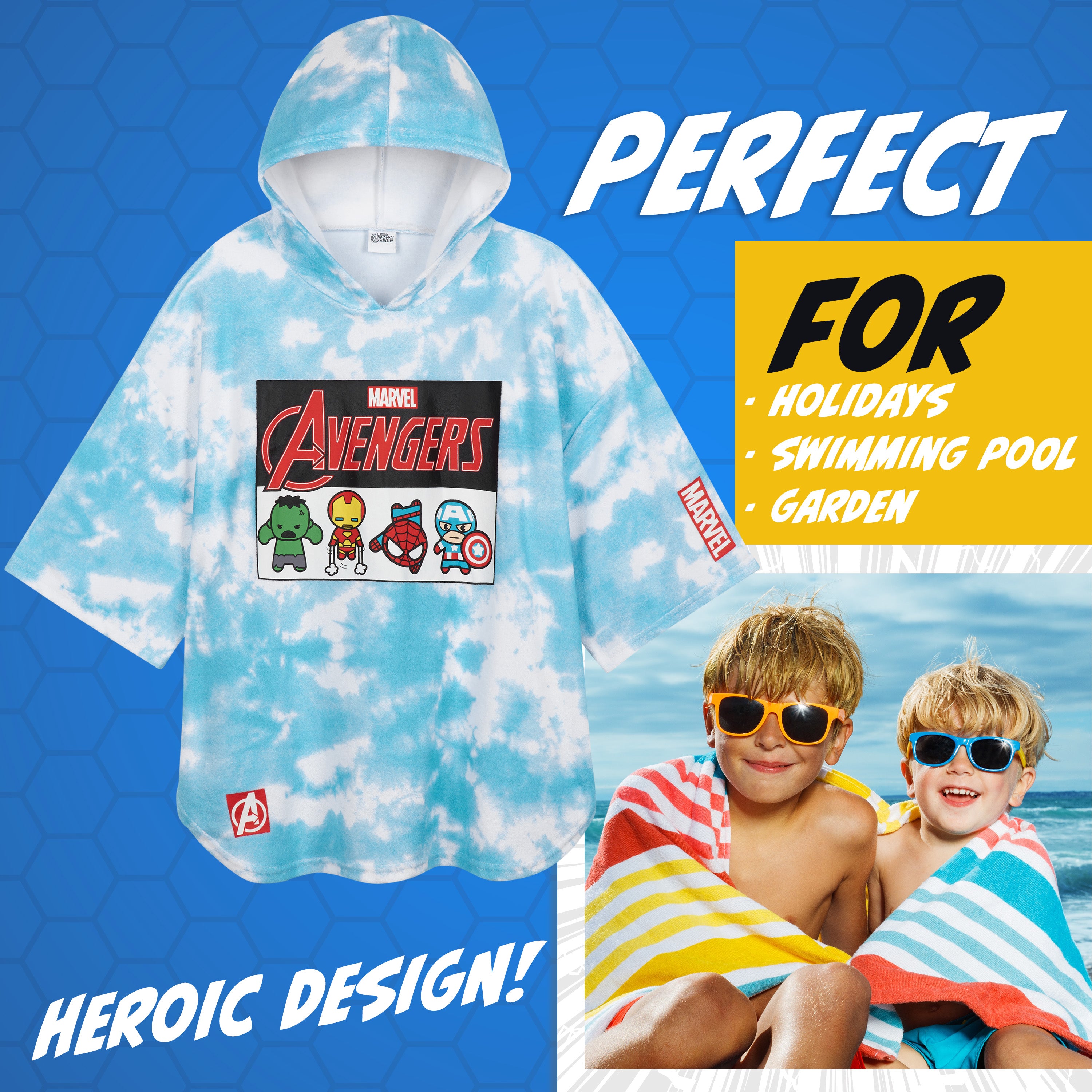 marvel-avengers-poncho-serviette-capuche-10-13-ans image 2