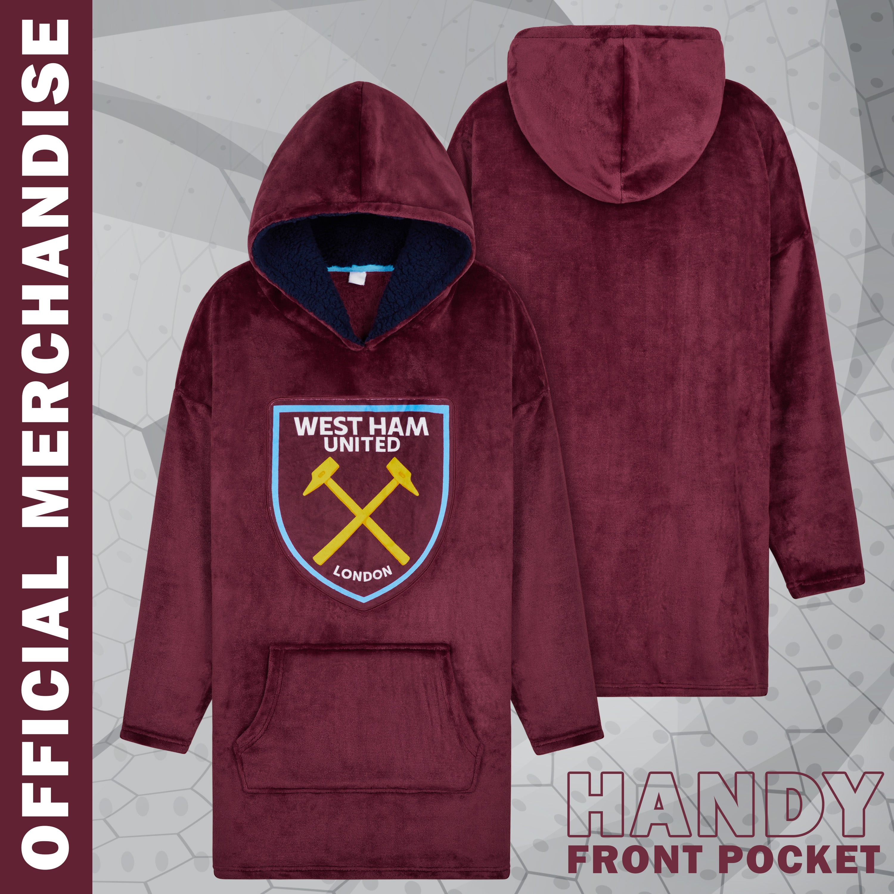 west-ham-plaid-hoodie-poncho-polaire-oversize-homme image 5