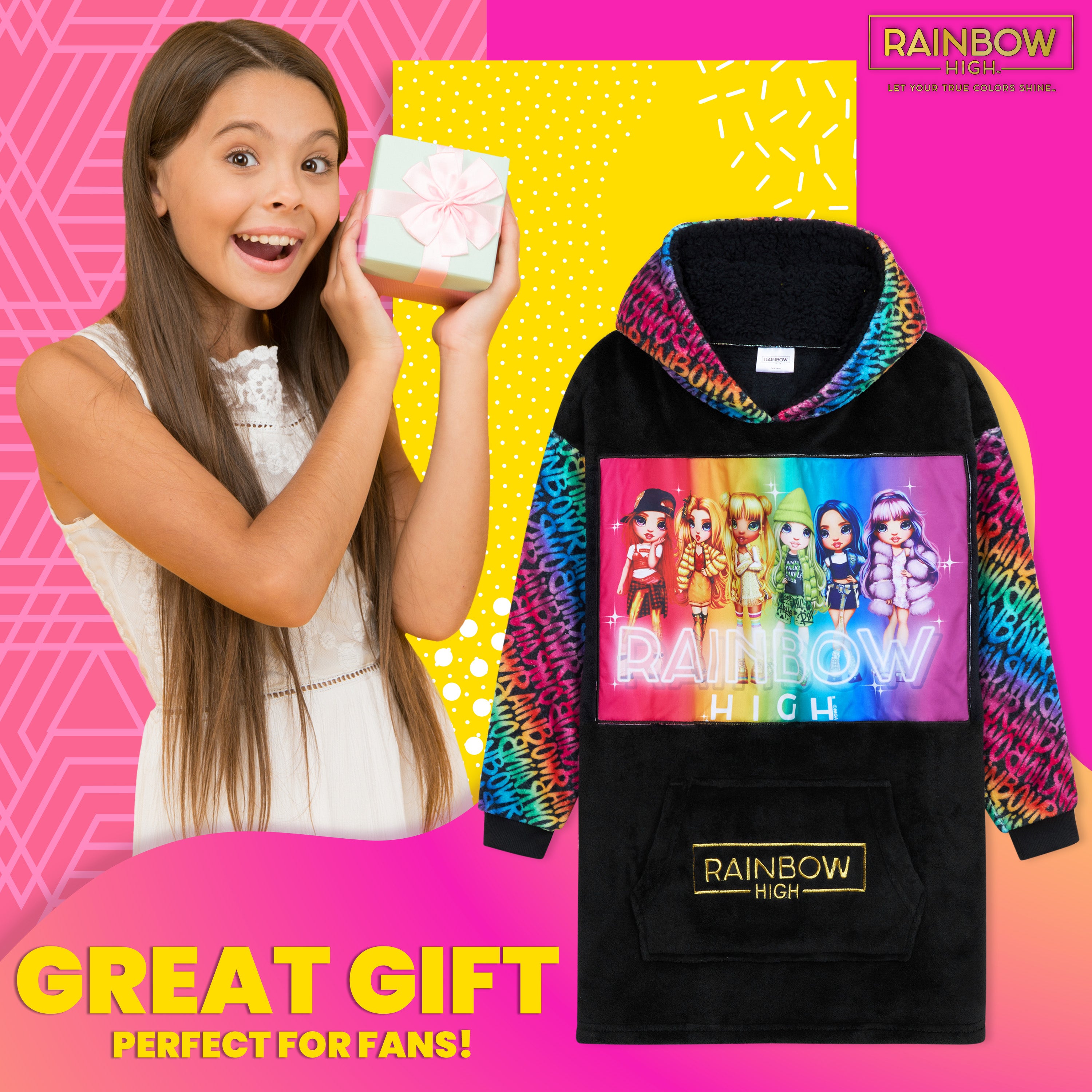 rainbow-high-sweat-plaid-fille-polaire-capuche-sherpa-taille-unique image 3