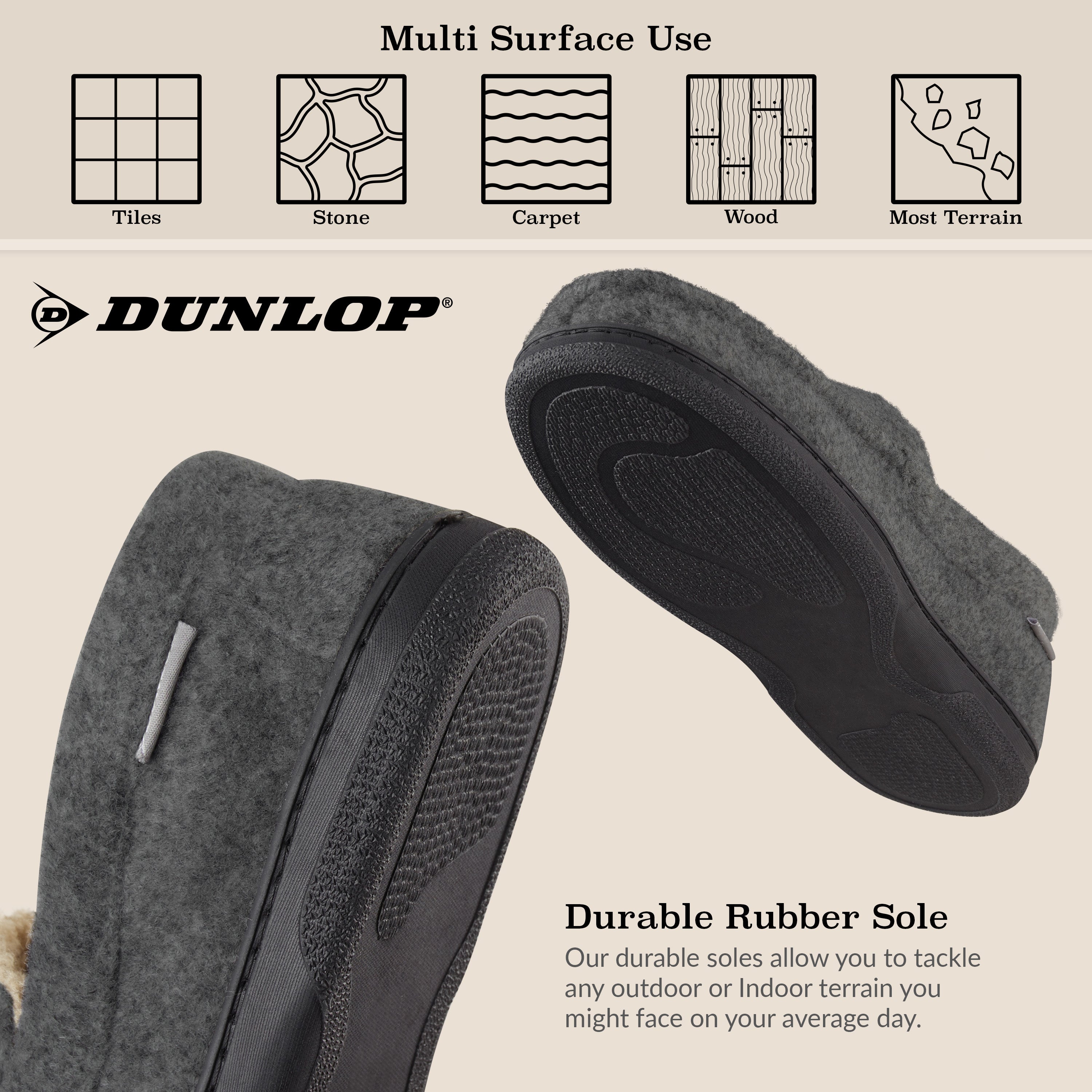 dunlop-mocassin-chausson-homme-fourrure-m-moire-charcoal-43 image 7