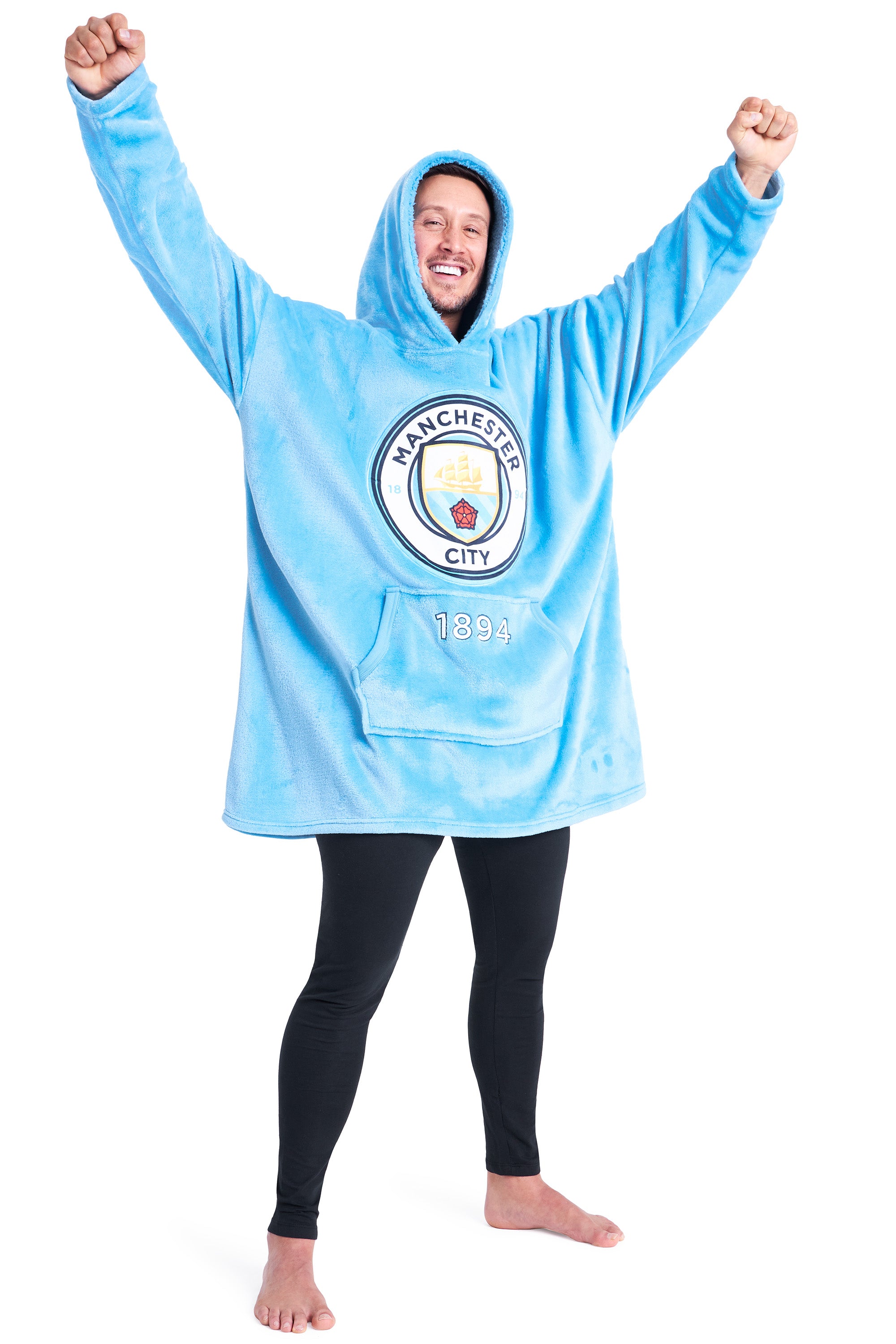 manchester-city-sweat-plaid-oversize-homme-polaire-bleu image 1
