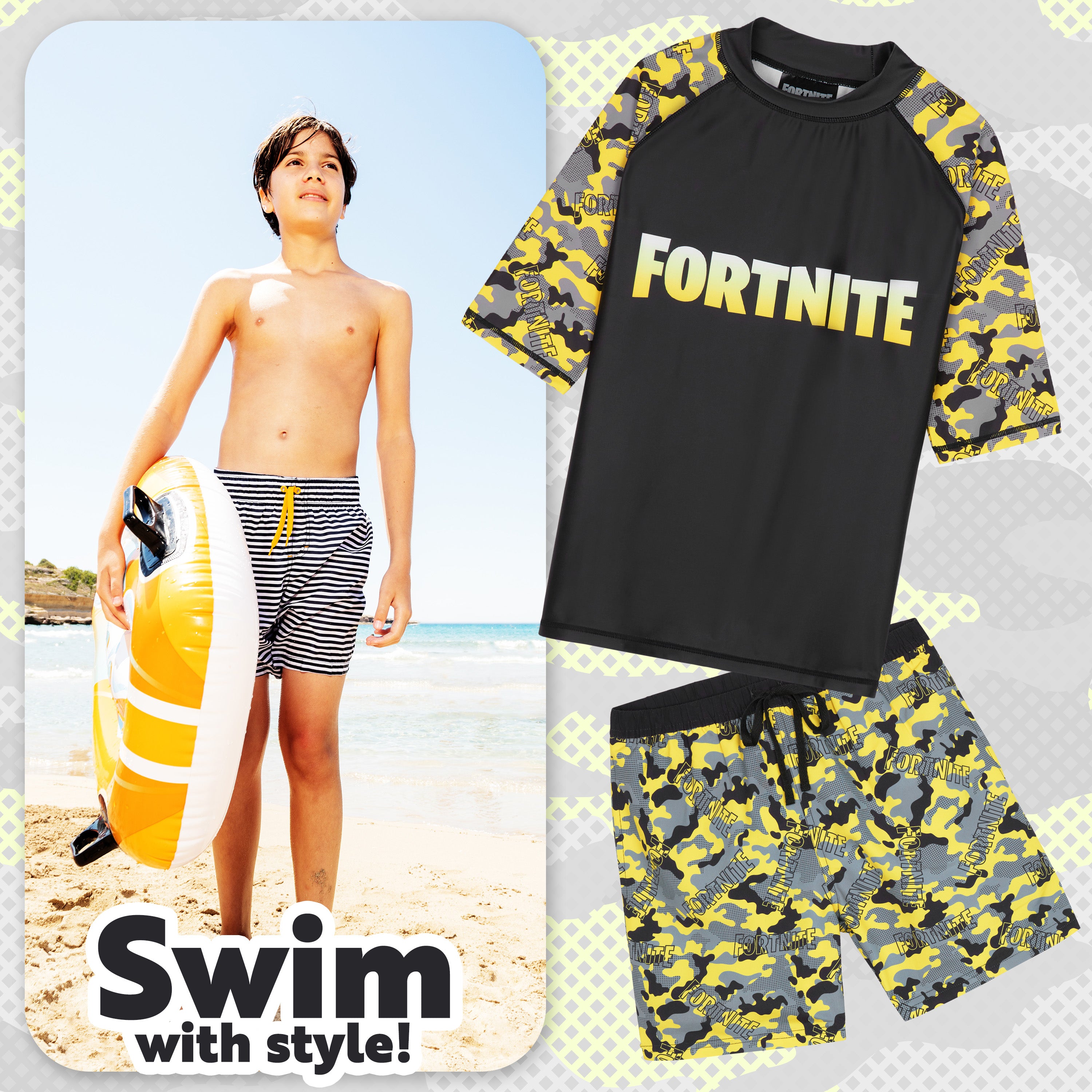 fortnite-maillot-de-bain-gar-on-2-pi-ces-11-12-ans-short-top image 3