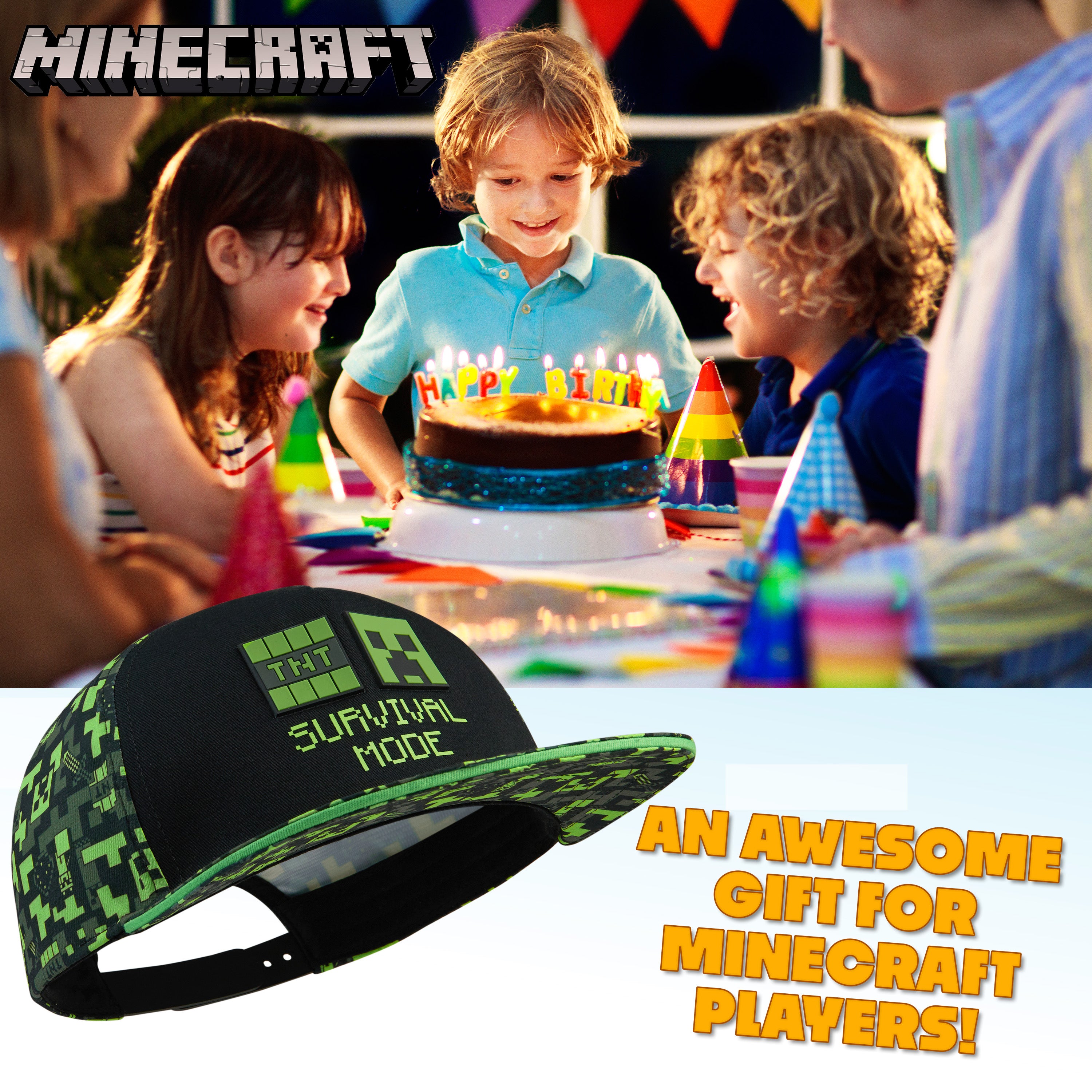 minecraft-creeper-casquette-baseball-enfant-r-glable-visiere-plate image 2