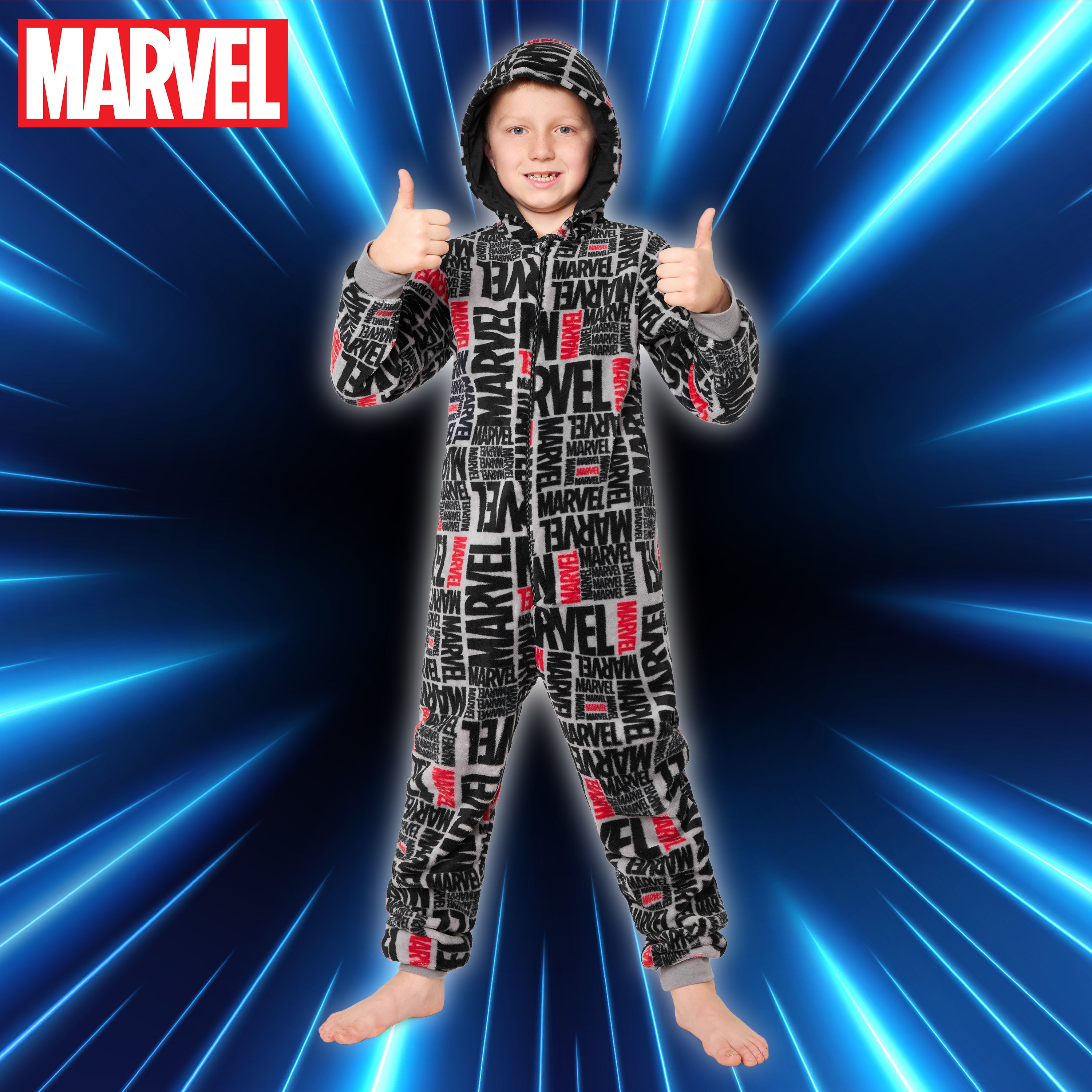 marvel-combinaison-pilou-gar-on-polaire-capuche-9-10-ans image 3