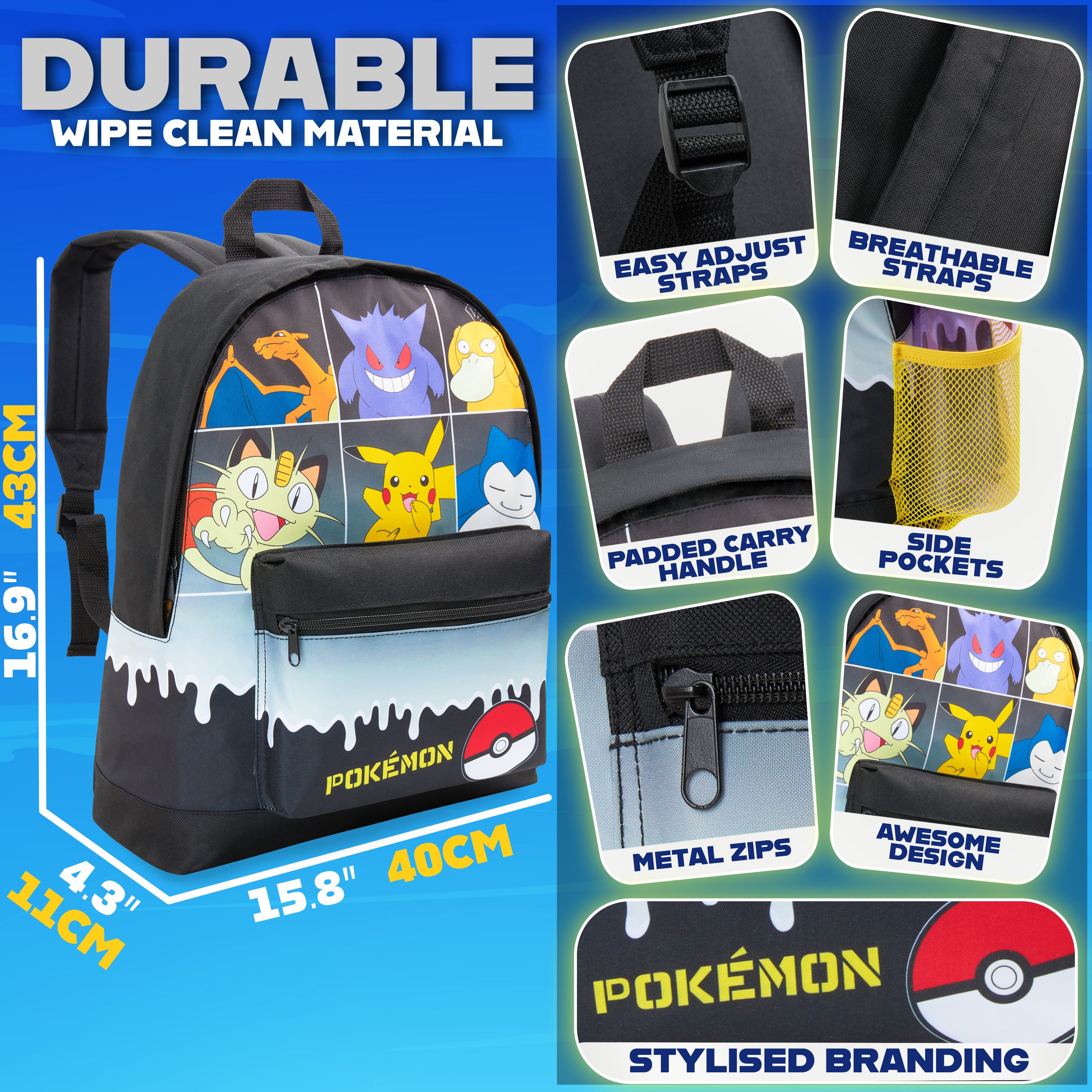 pok-mon-sac-dos-enfant-pikachu-cartable-cole image 6